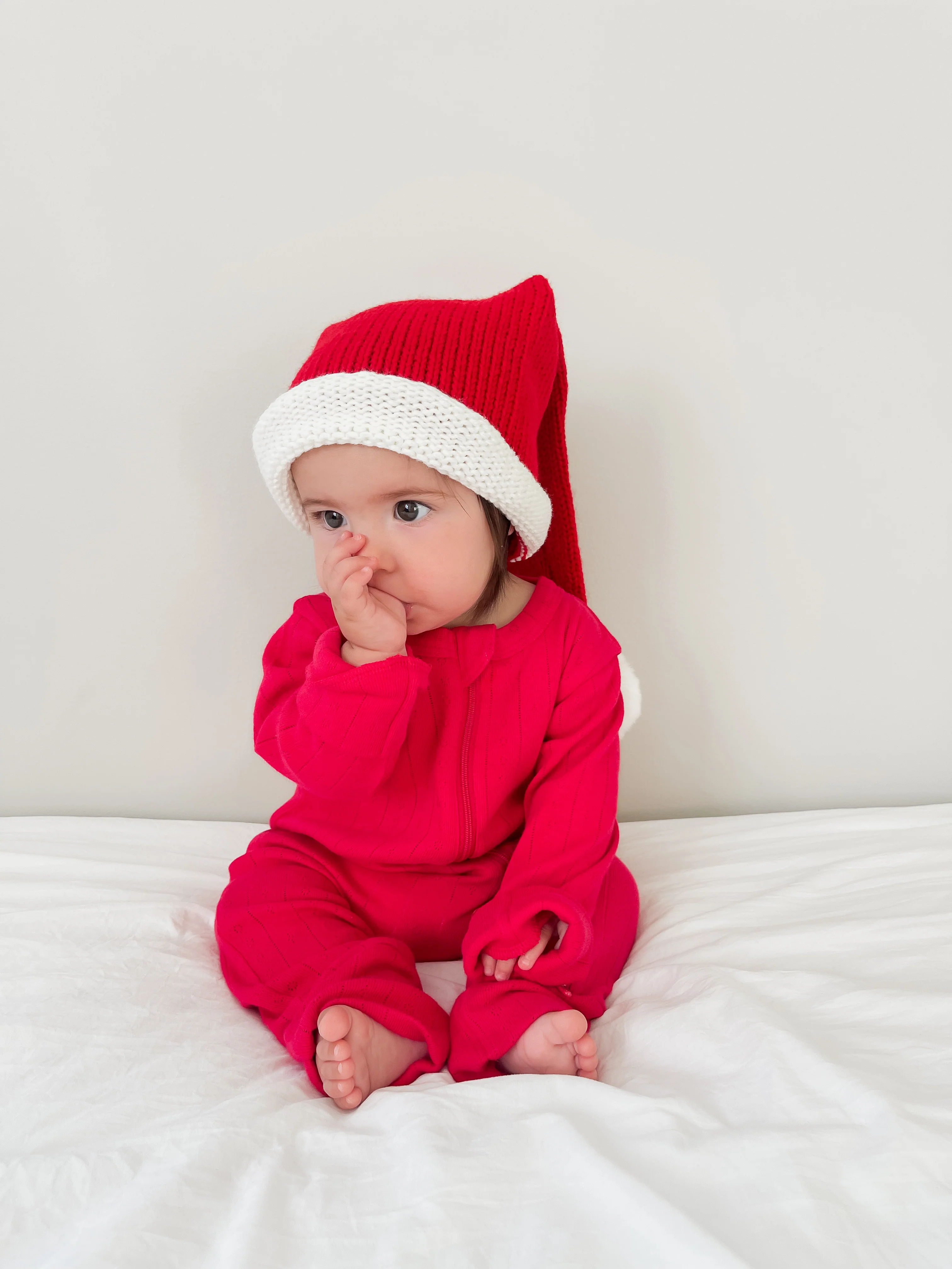 Red / Organic Pointelle 2-Way Zip Romper - Image 3