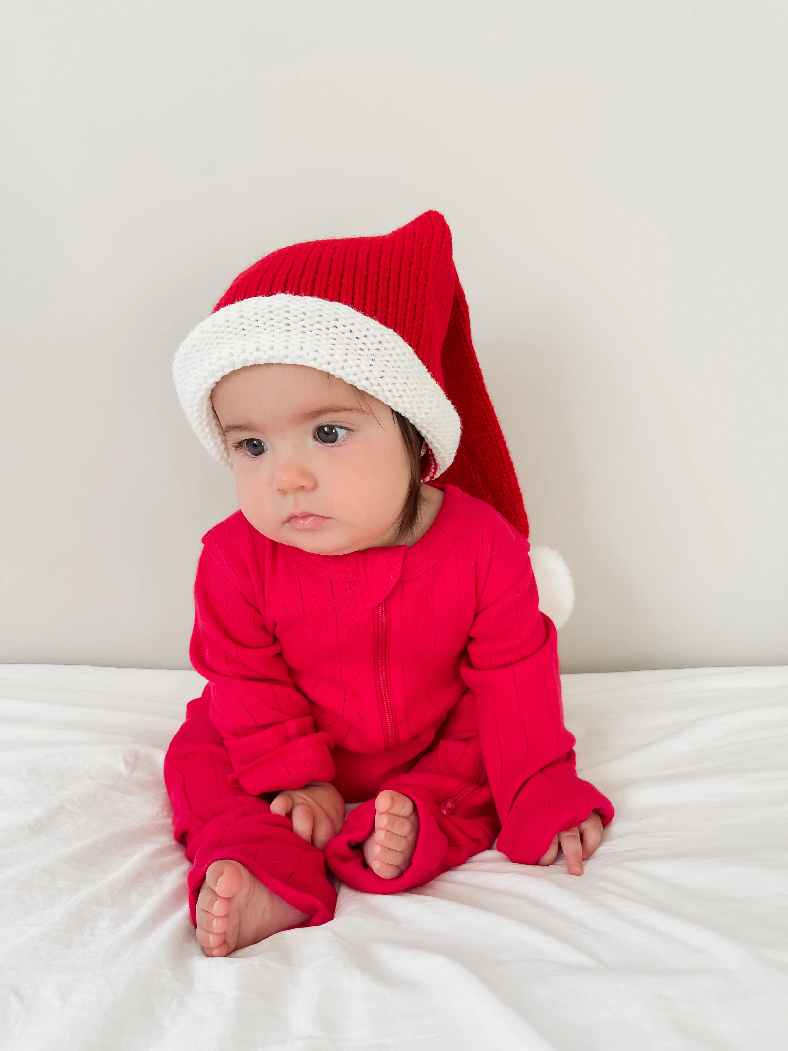 Red / Organic Pointelle 2-Way Zip Romper - Image 4