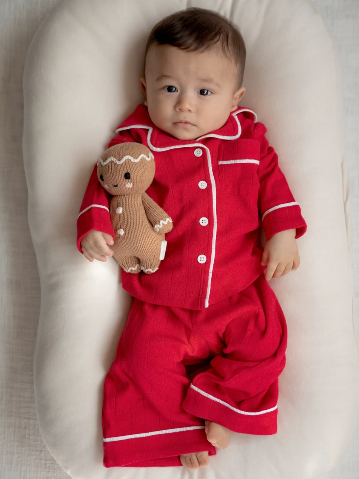 Red / Organic Pointelle Lounge Set