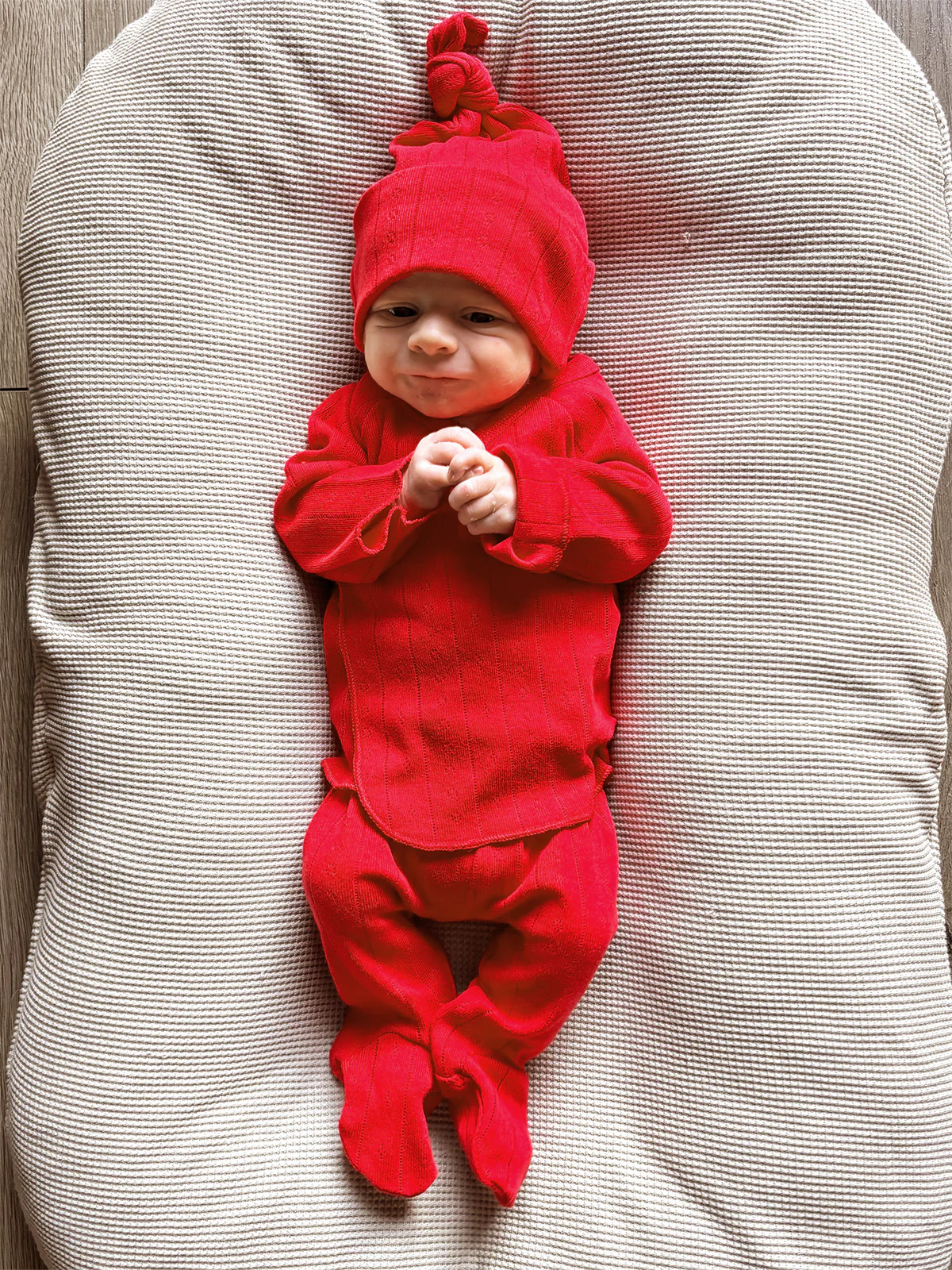 Red / Organic Pointelle Newborn Set - Image 2