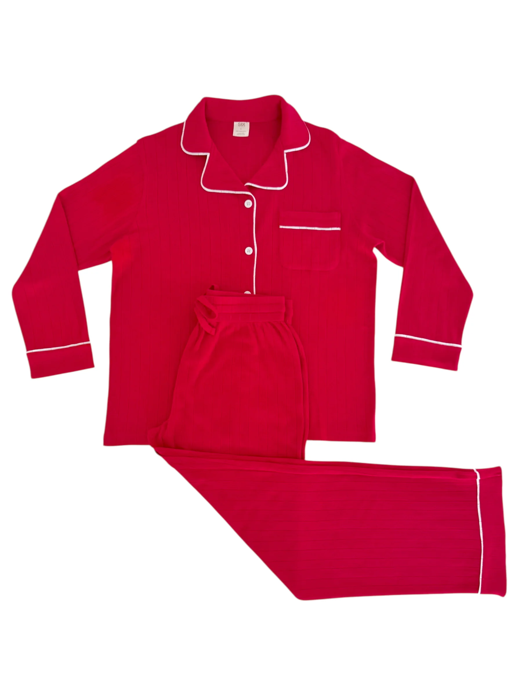 Red / Organic Pointelle Women's Lounge Set - Image 3