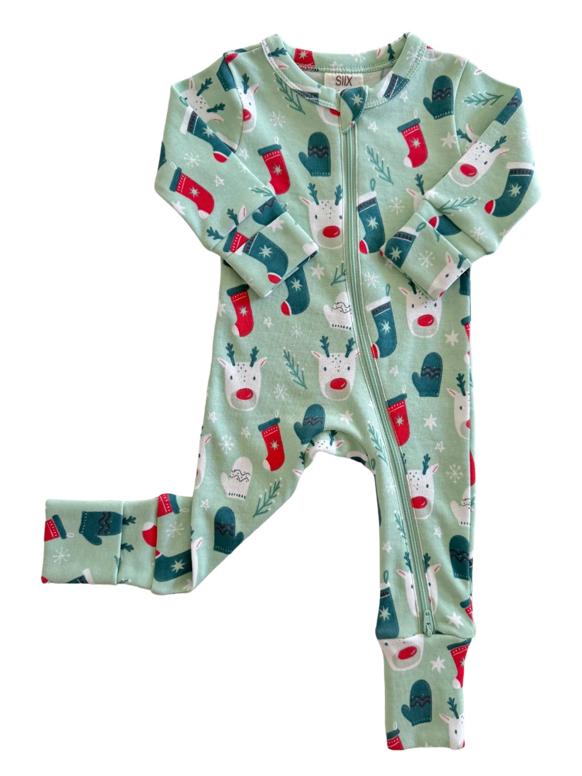 Reindeer / Organic 2-Way Zip Romper - Image 2