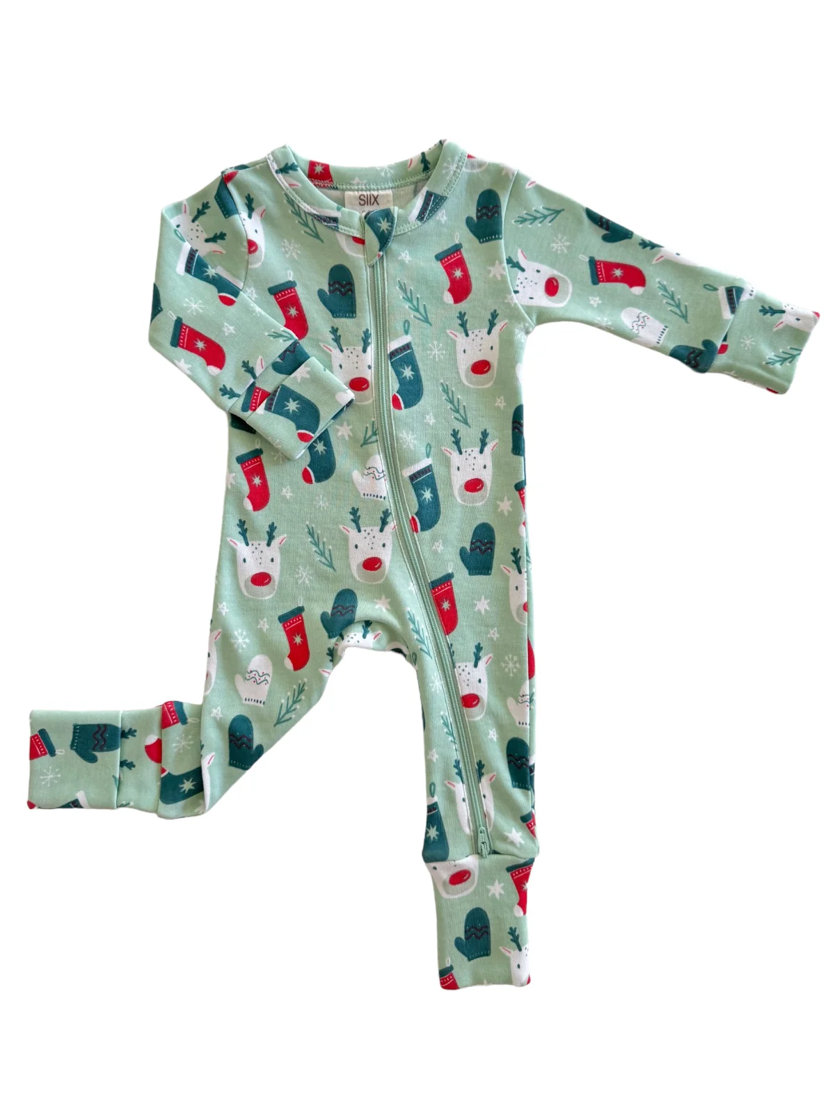 Reindeer / Organic 2-Way Zip Romper - Image 4