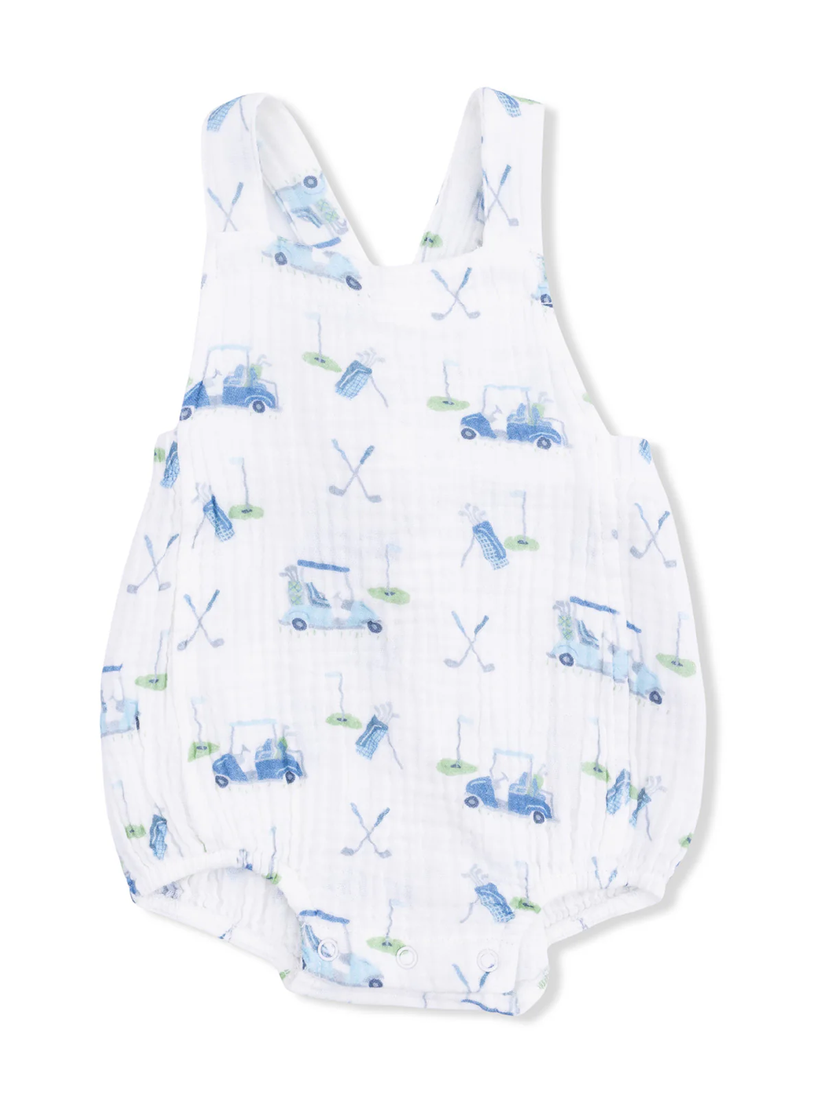Retro Sunsuit, Baby Golf Cart Blue