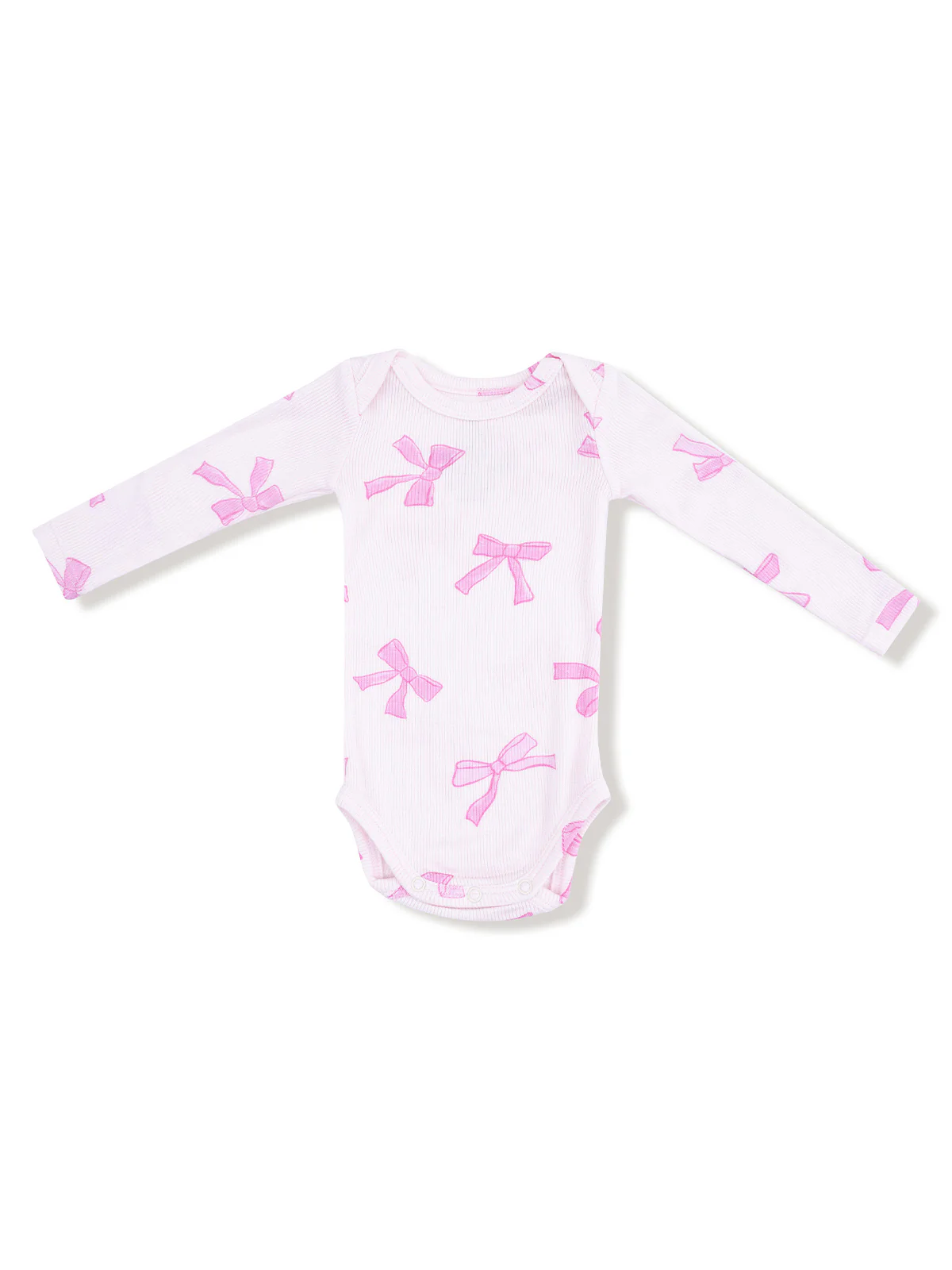 Ribbed Long Sleeve Bodysuit, Pretty Bows