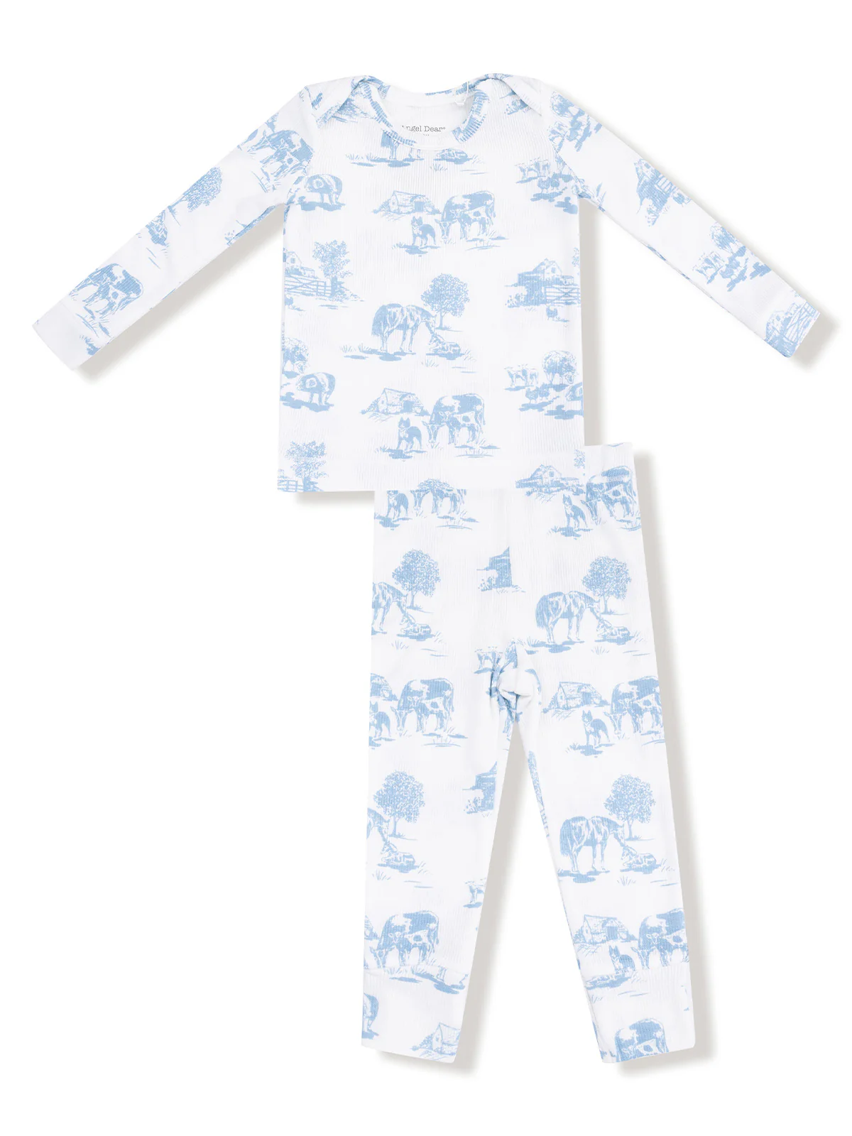 Ribbed Loungewear Set, Farm Toile Blue