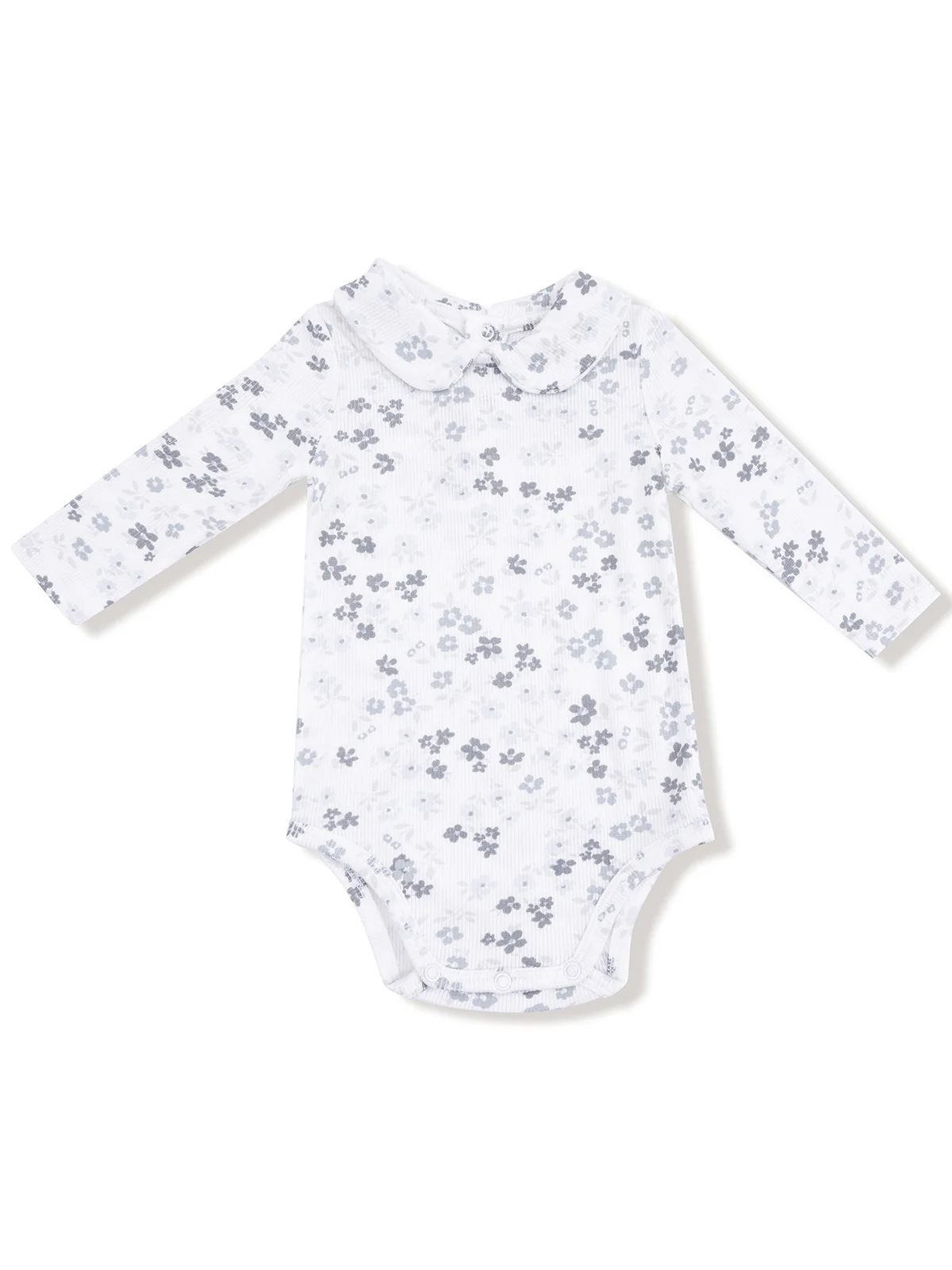 Ribbed Peter Pan Collar Bodysuit, Caroline's Calico