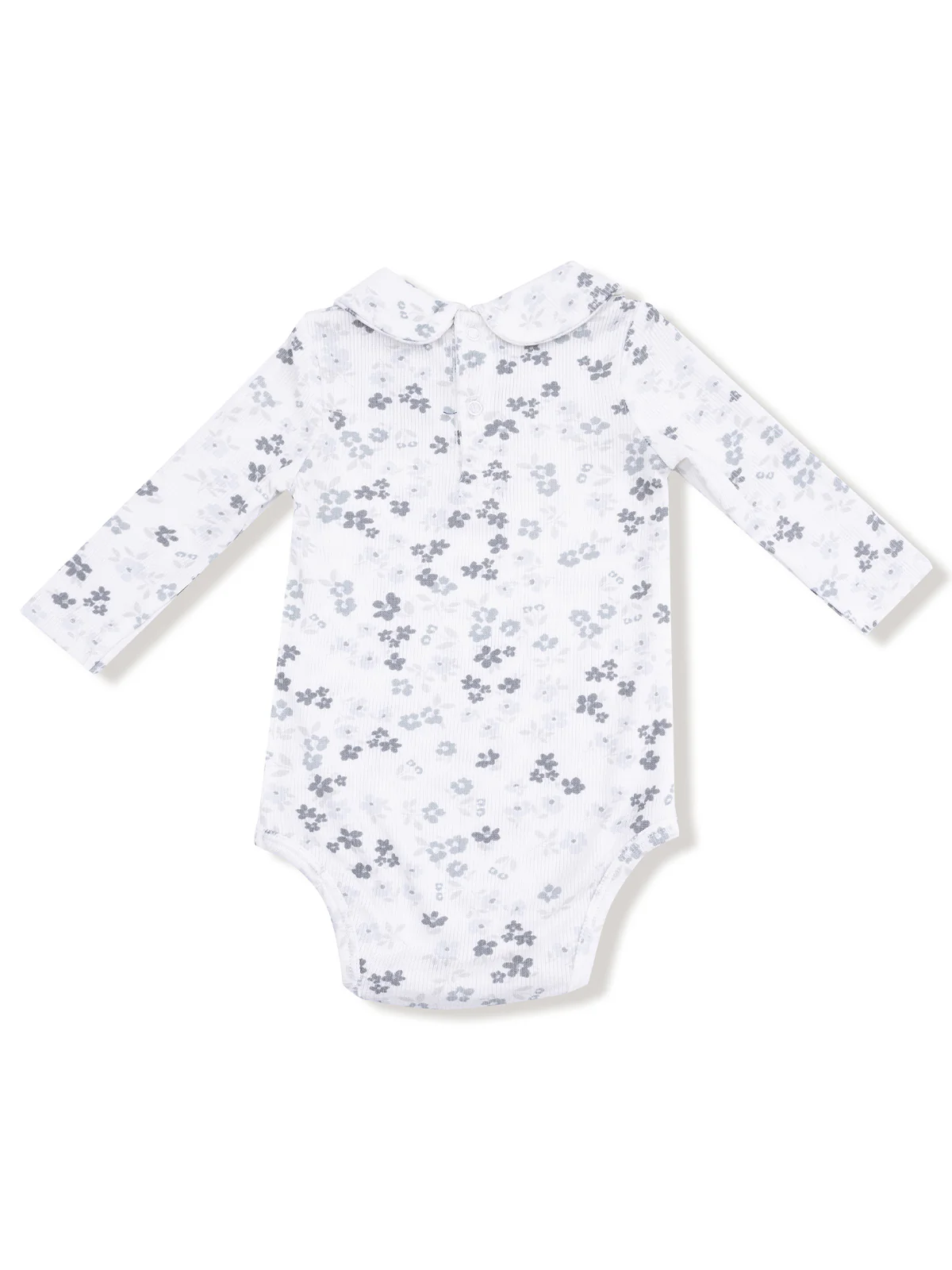 Ribbed Peter Pan Collar Bodysuit, Caroline's Calico - Image 2