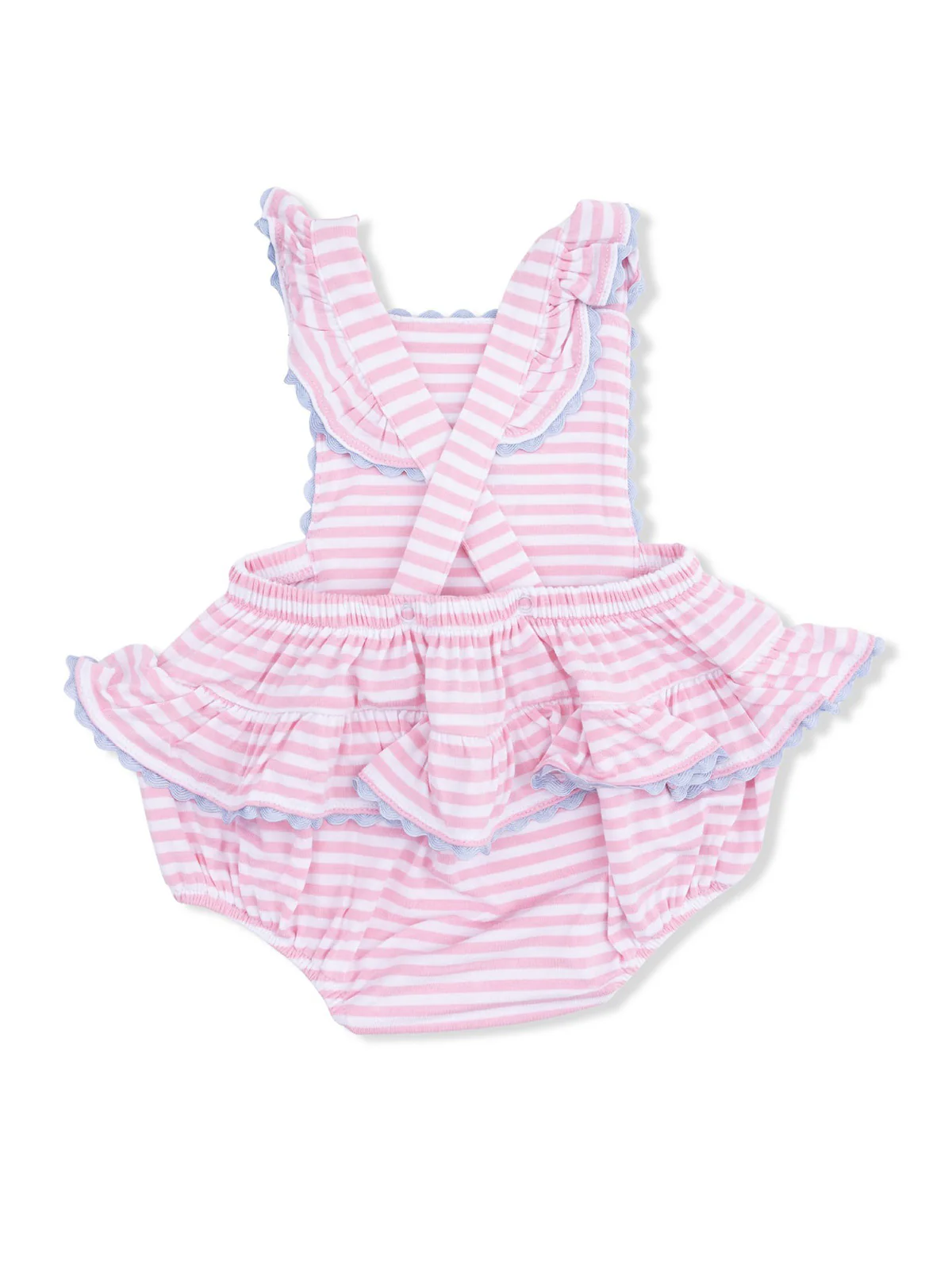 Ric Rac Ruffle Sunsuit, Cherry Stripe - Image 2