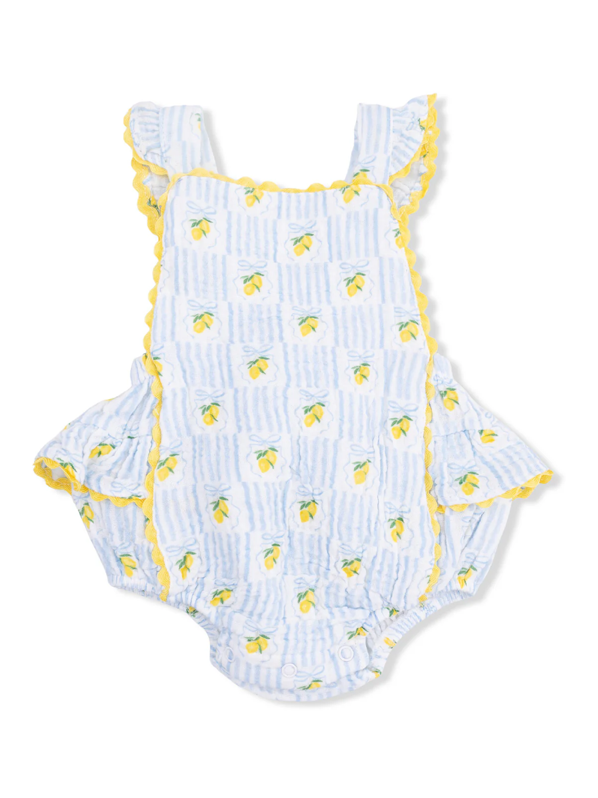 Ric Rac Ruffle Sunsuit, Lovely Lemons - Image 2