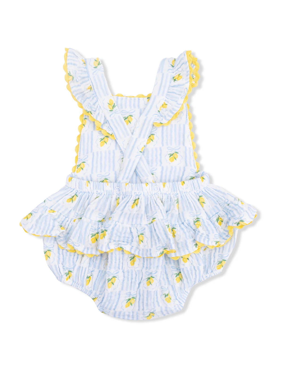 Ric Rac Ruffle Sunsuit, Lovely Lemons - Image 4