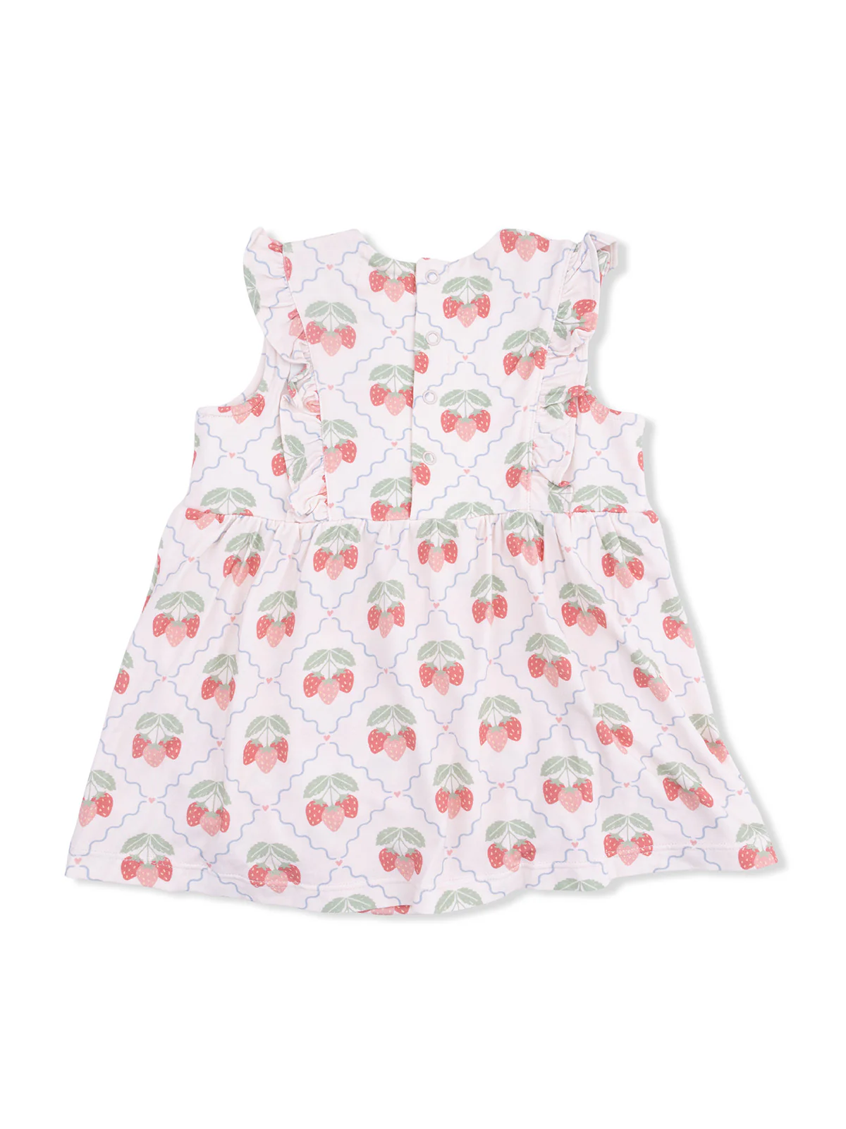Ruffle Bodysuit Dress, Sweet Strawberries - Image 2