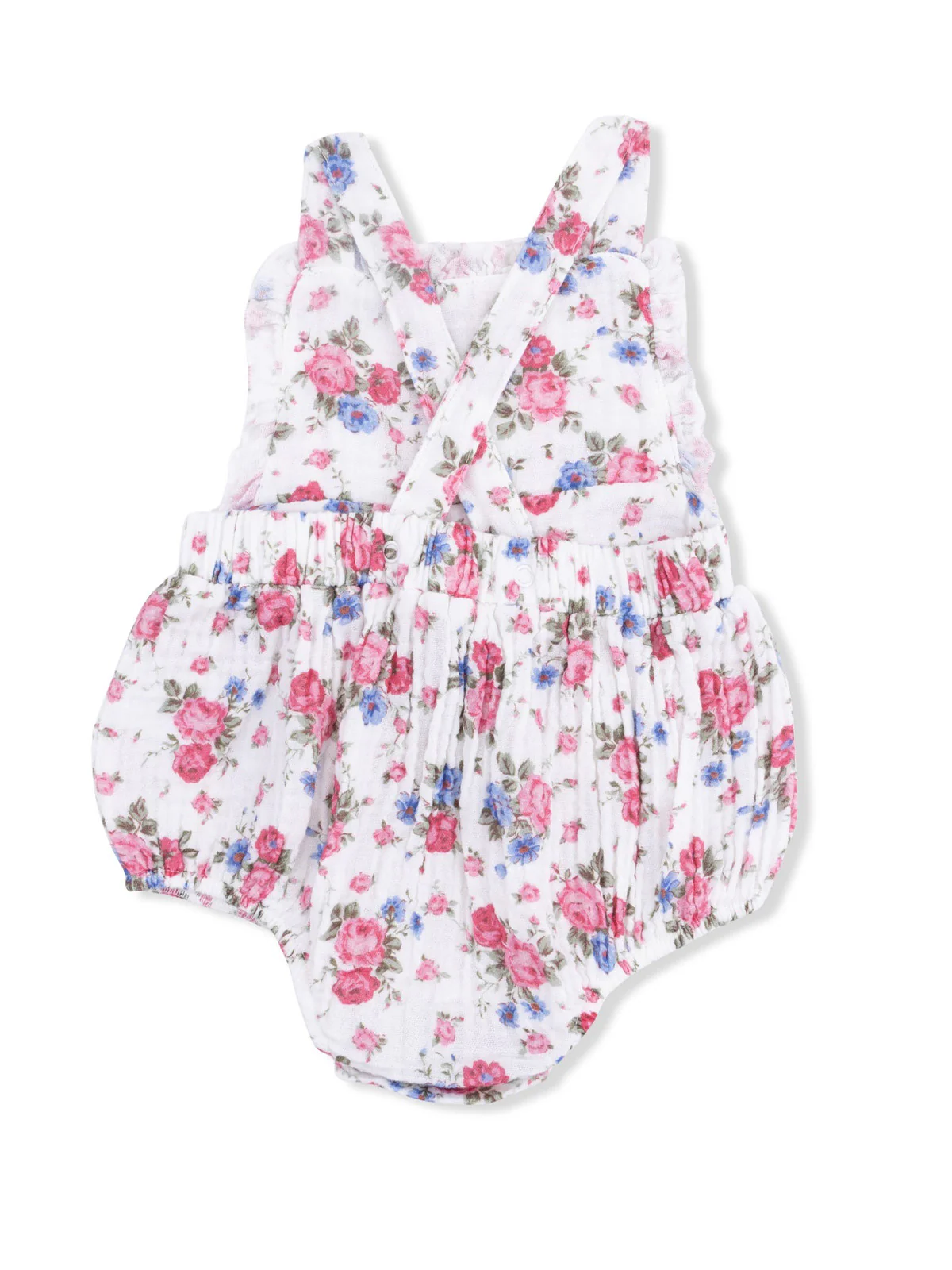 Ruffle Bubble Sunsuit, Cabbage Roses - Image 3