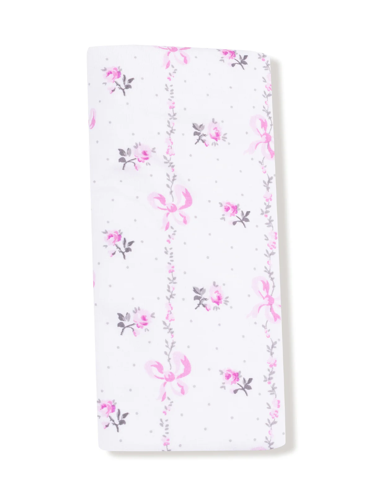 Ruffle Burp Cloth, Dainty Buds and Bows Stripe