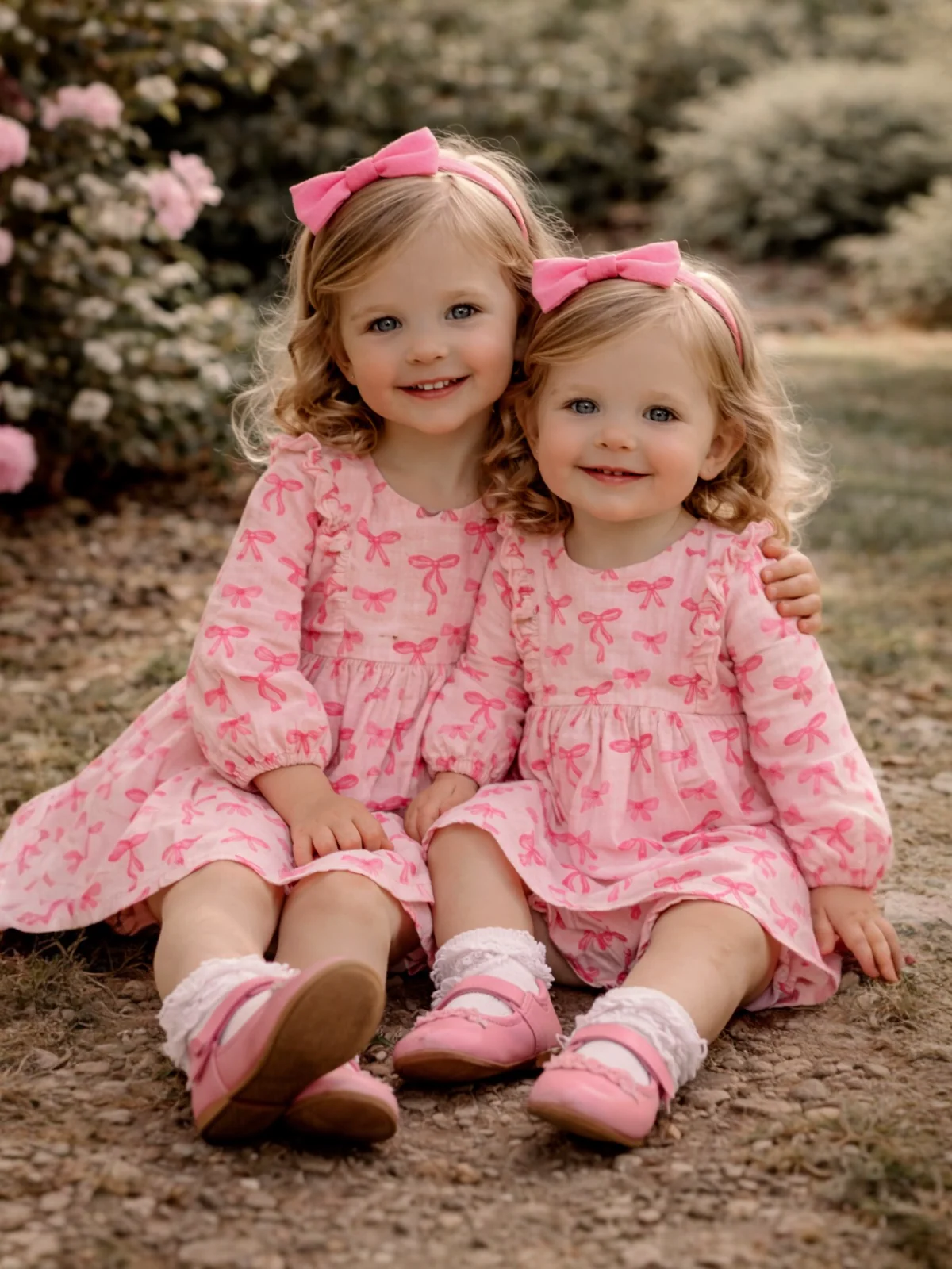 Ruffle Dress, Pink Bows - Image 2