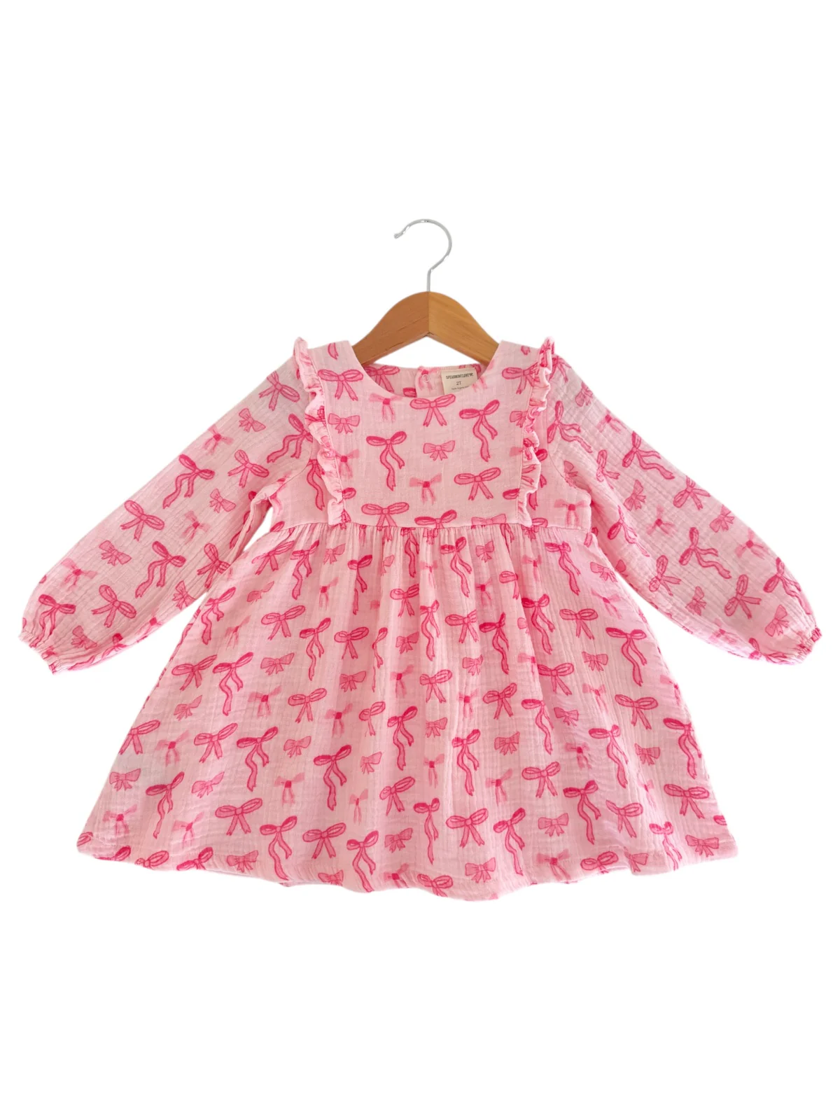 Ruffle Dress, Pink Bows - Image 3