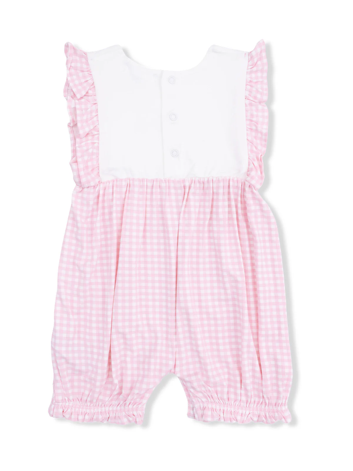 Ruffle Playsuit, Bubbly Whale with Bow Pink - Image 2