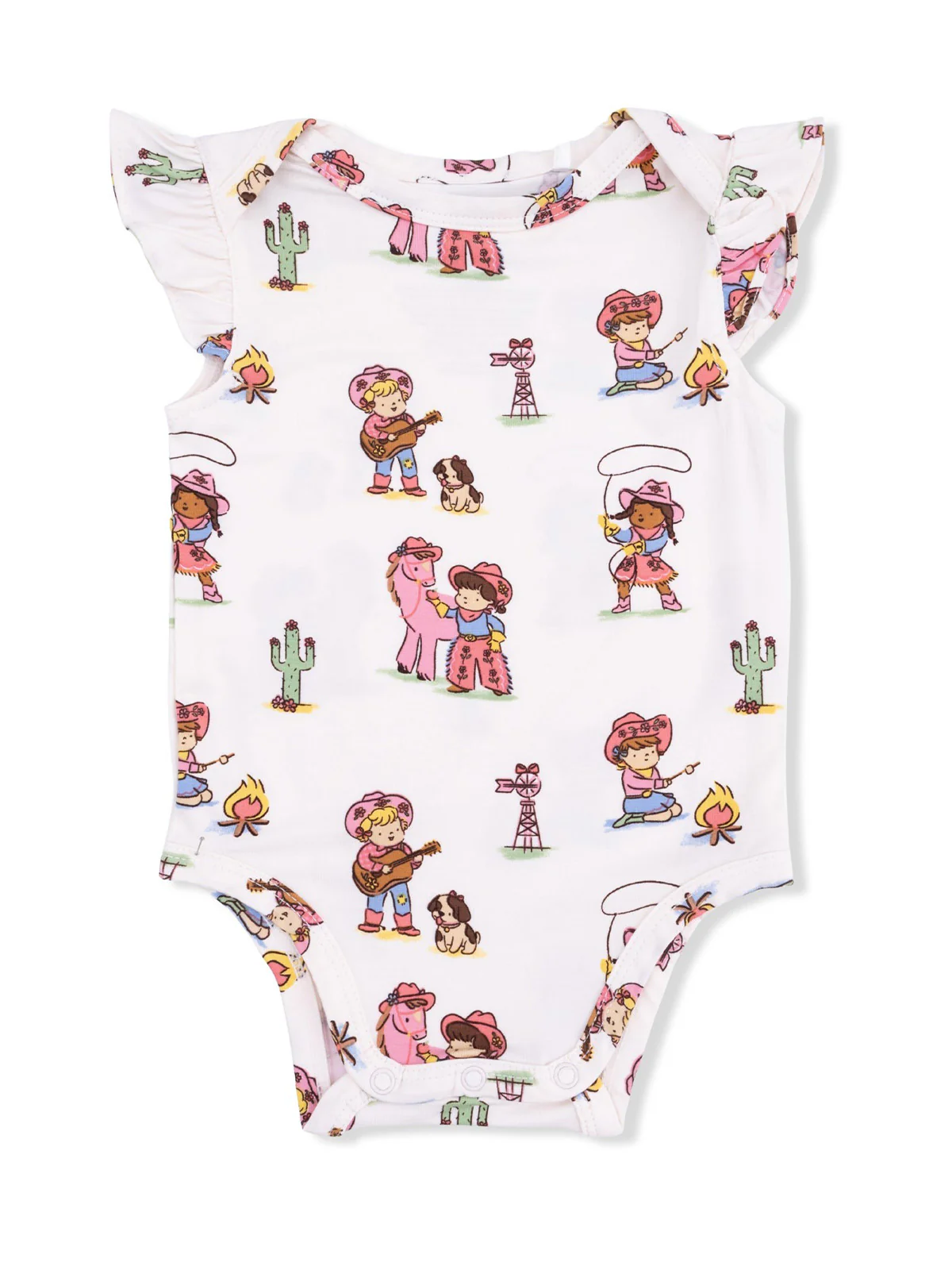 Ruffle Sleeve Bodysuit, Vintage Cowgirls