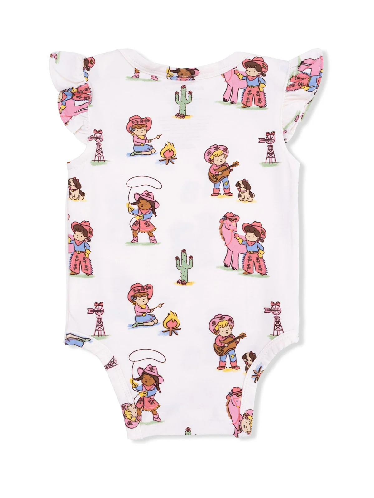 Ruffle Sleeve Bodysuit, Vintage Cowgirls - Image 2