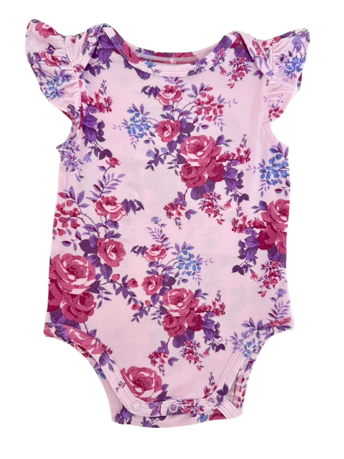 Ruffle Sleeve Bodysuit, Violet Rose - Image 2