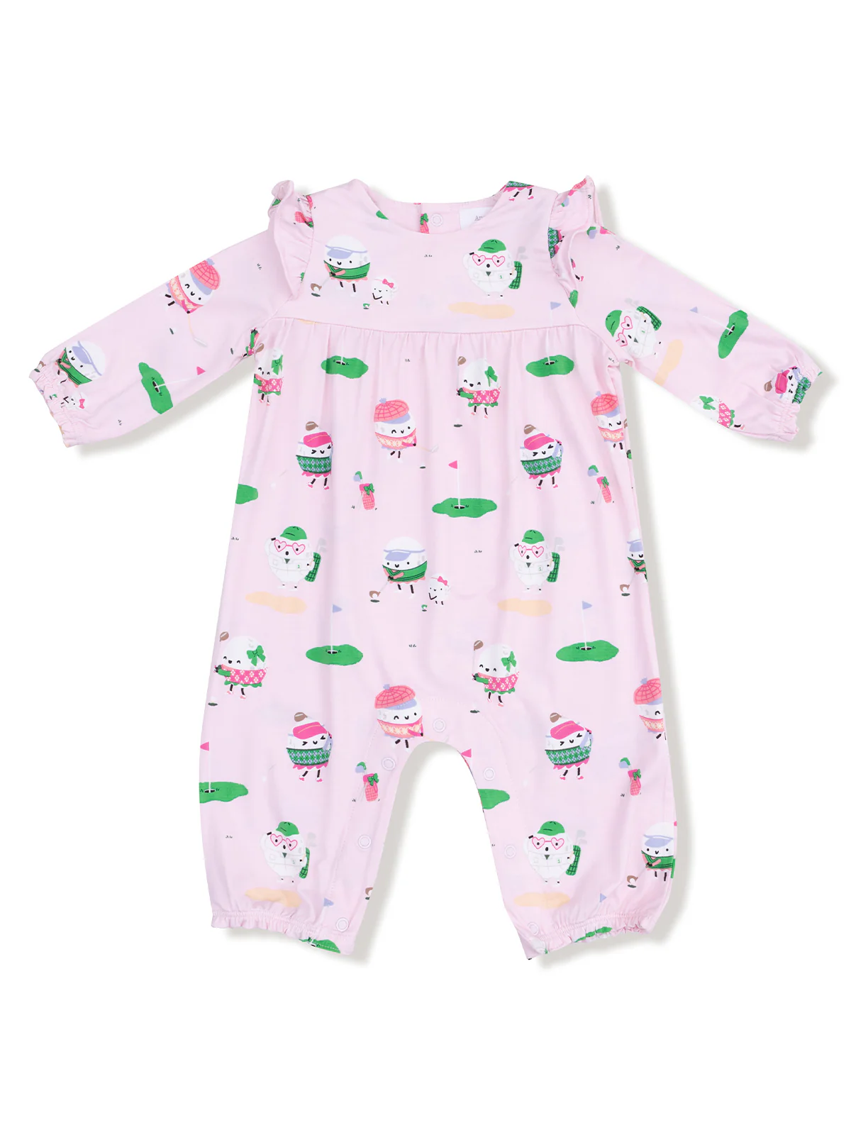 Ruffle Sleeve Romper, Golf Pros Pink
