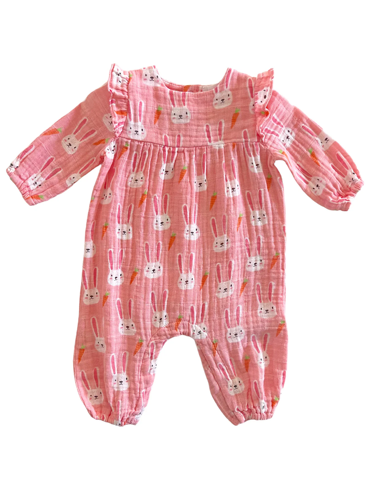 Ruffle Sleeve Romper, Sister Bunny - Image 2