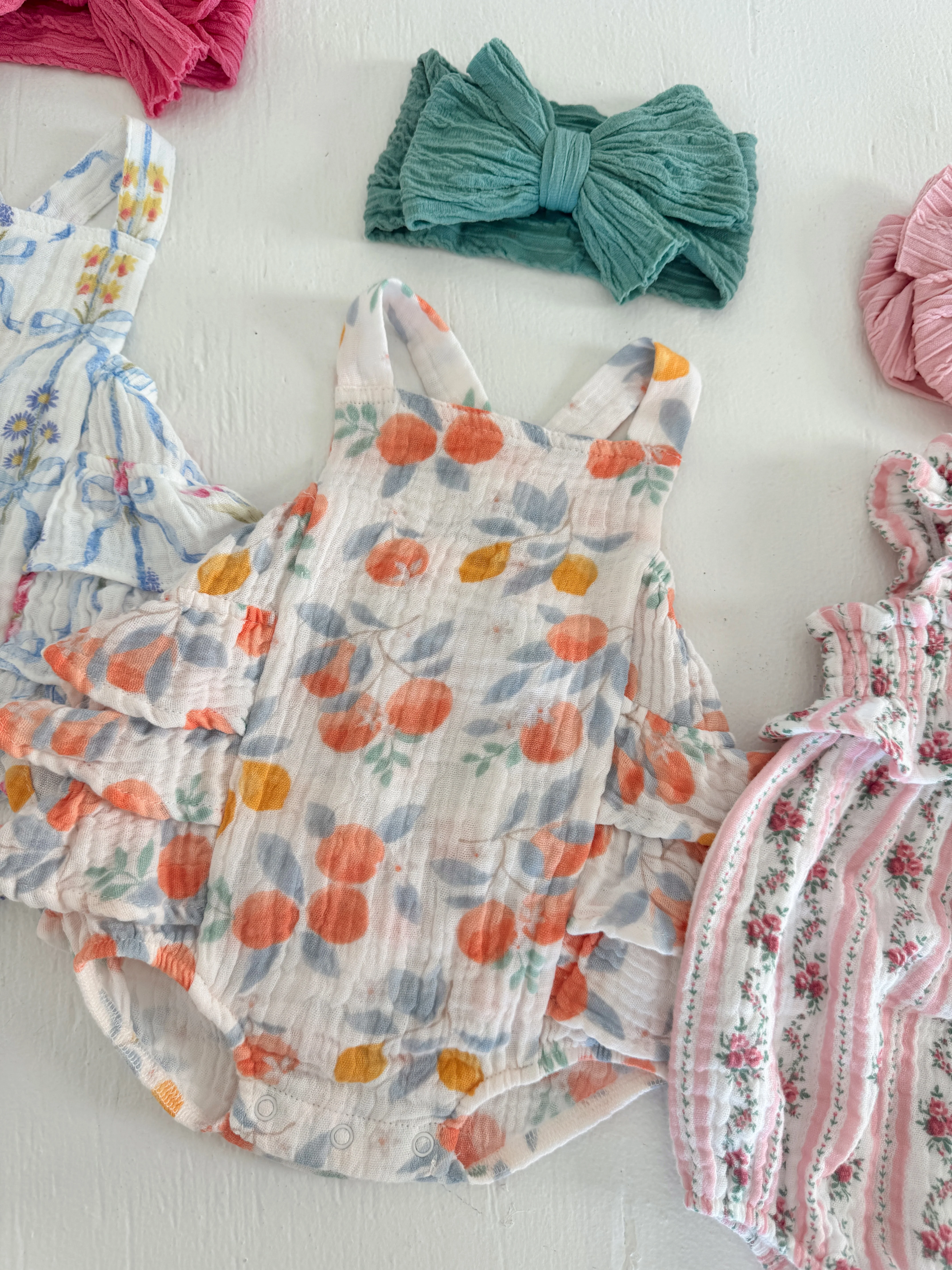 Ruffle Sunsuit, Citrus Floral - Image 2