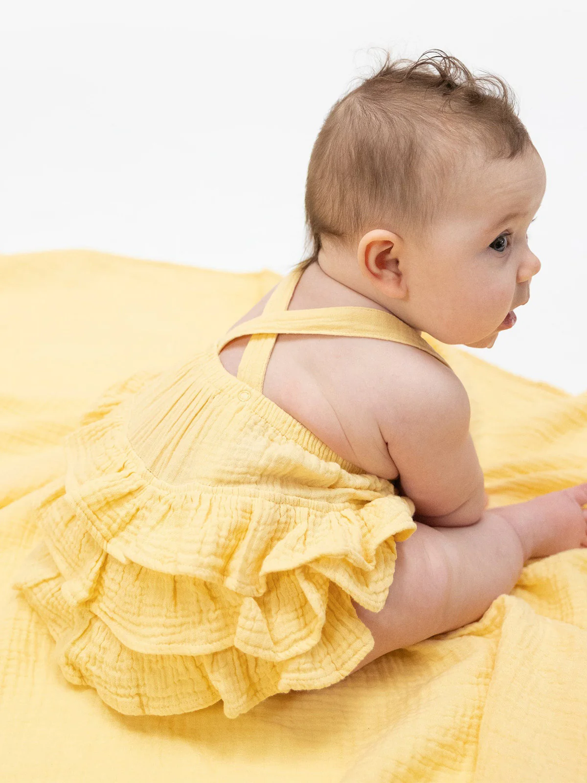Ruffle Sunsuit, Italian Straw - Image 2