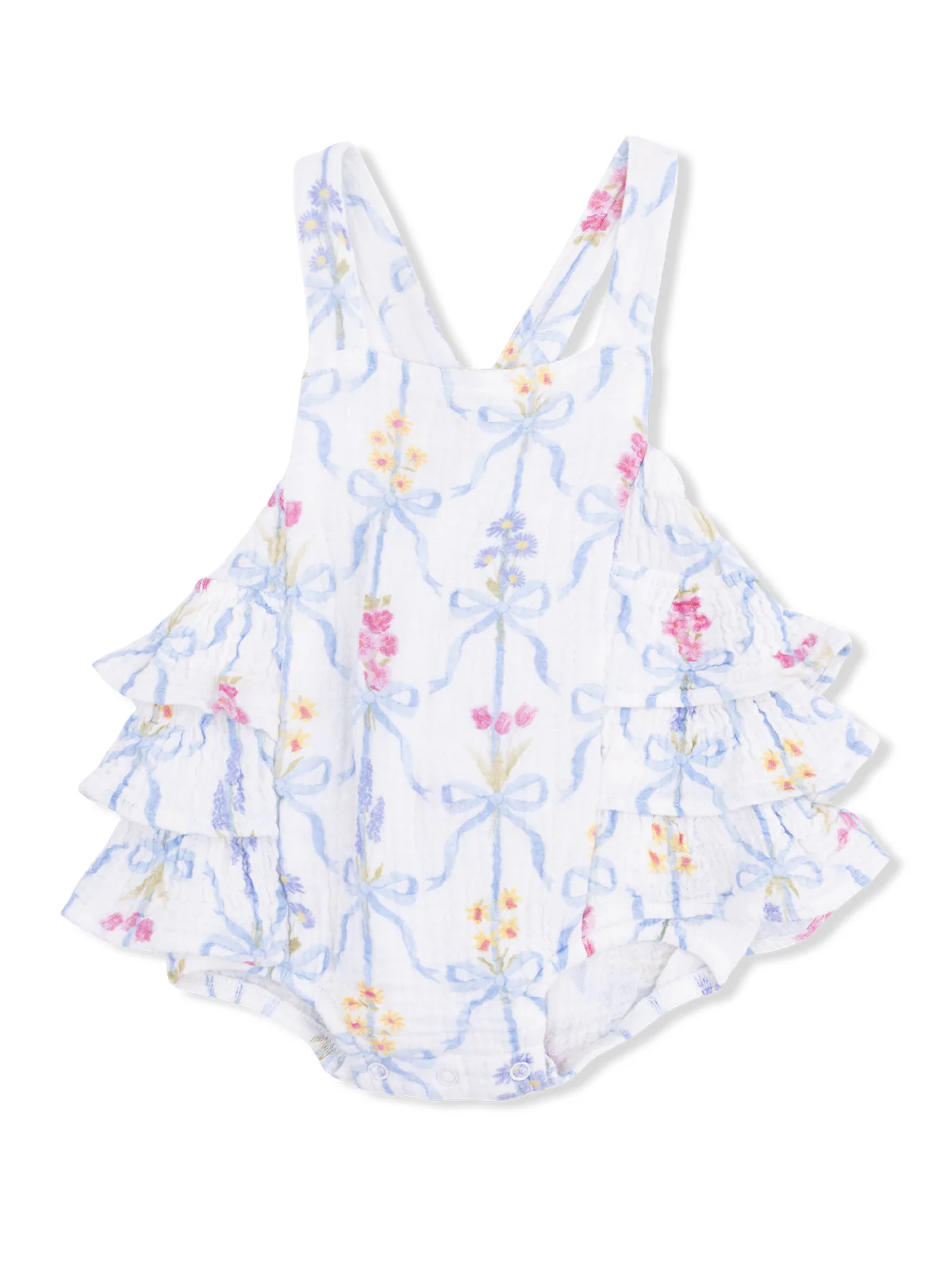Ruffle Sunsuit, Ribbon Bouquets