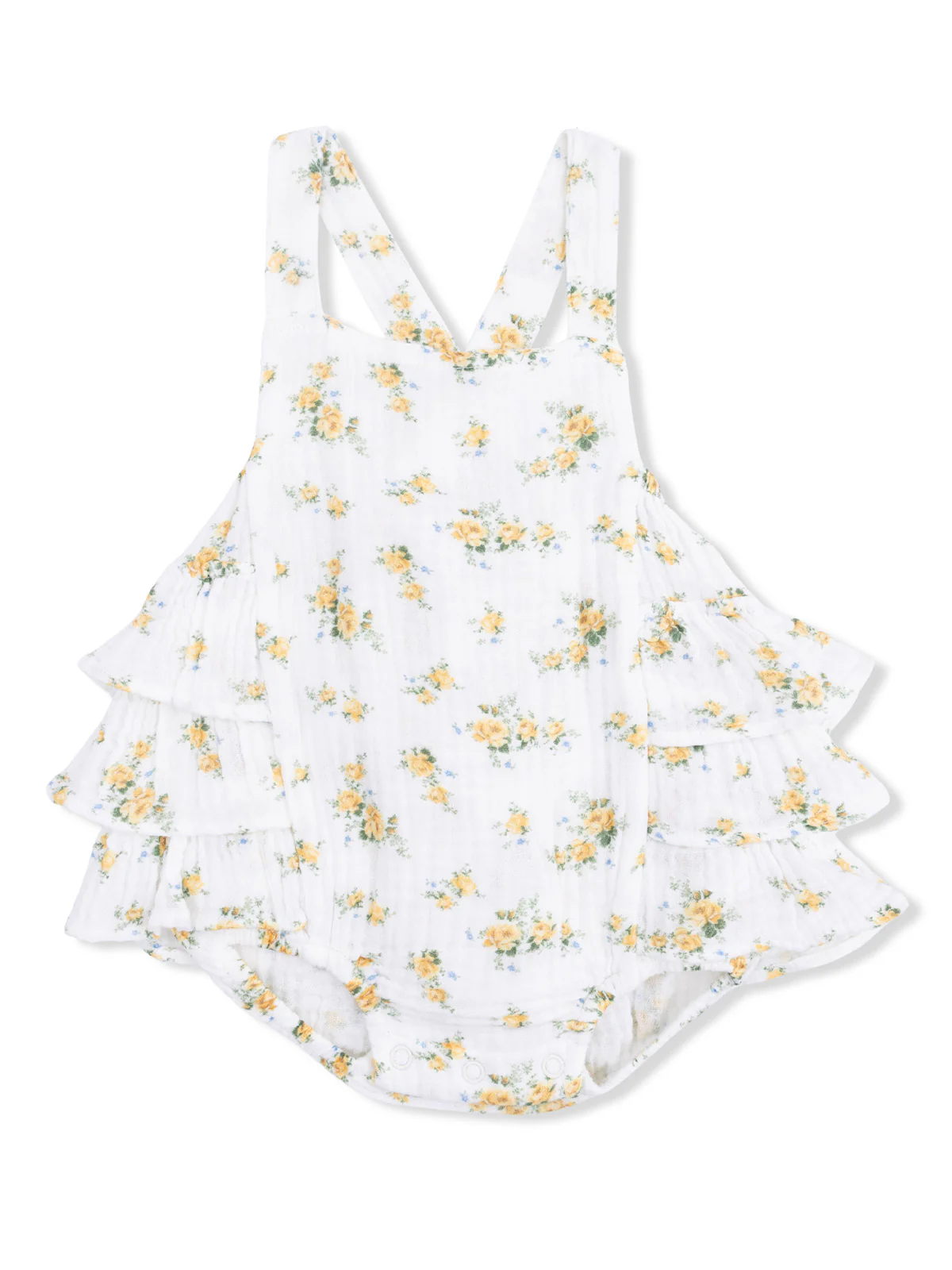 Ruffle Sunsuit, Sunshine Roses