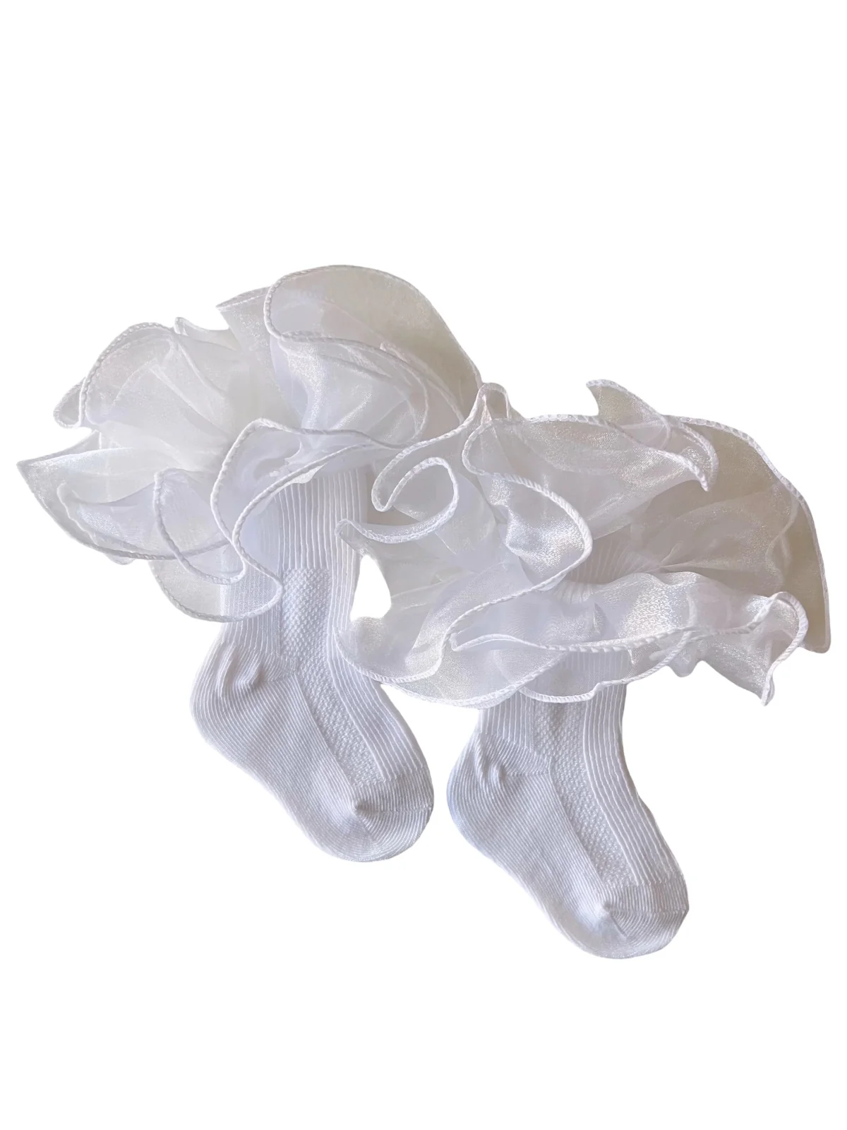 Ruffle Tutu Socks, White - Image 2