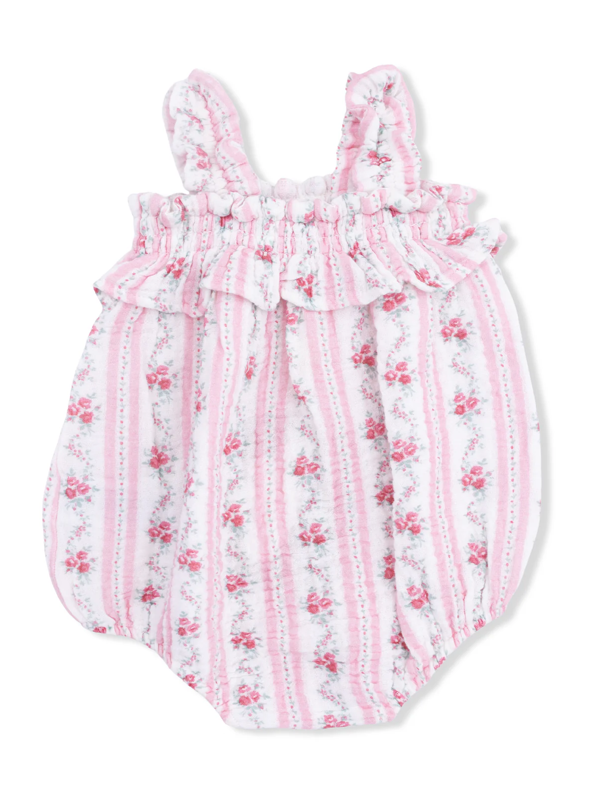 Ruffly Strap Bubble, Winding Roses Stripe