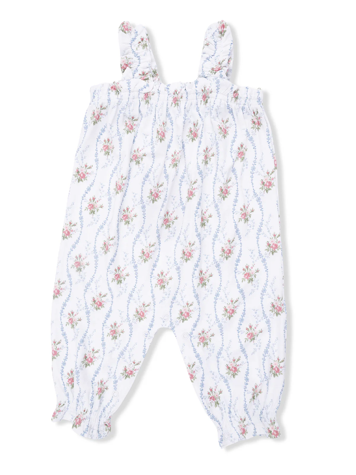 Ruffly Strap Overall, Heirloom Rose Stripe - Image 2