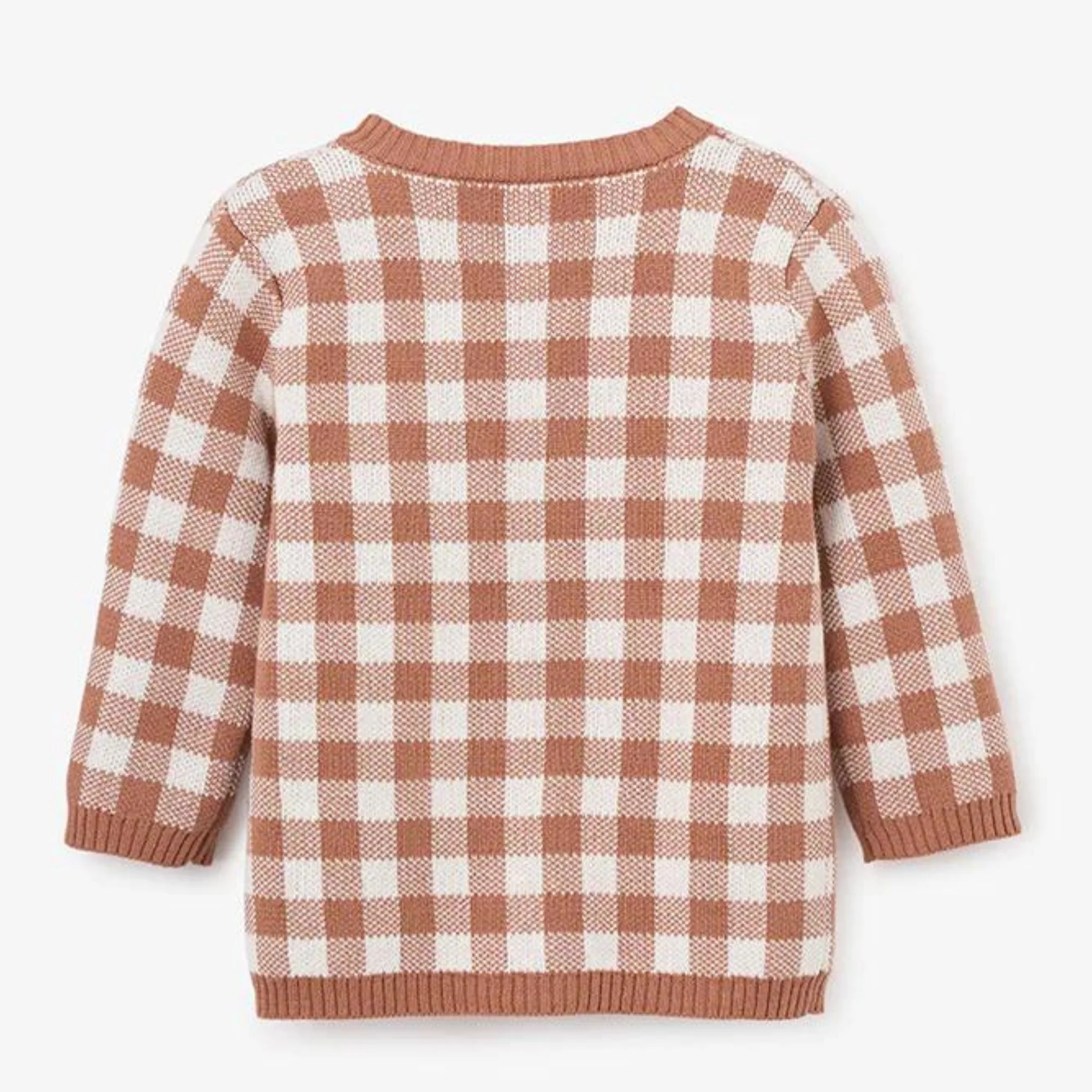 Rust Gingham Cardigan - Image 2