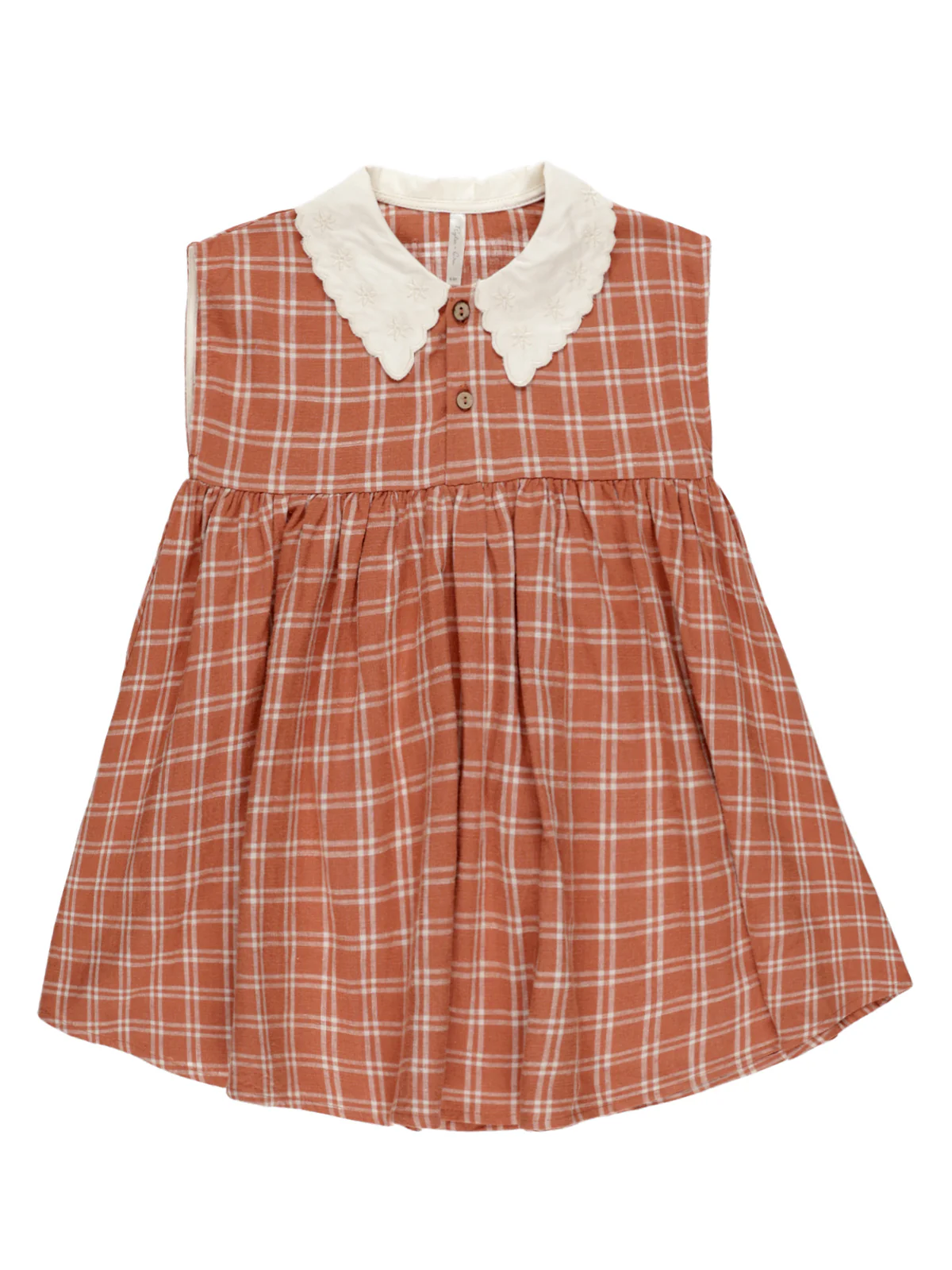 Rylee & Cru Collared Babydoll Dress, Poppy Check - Image 2