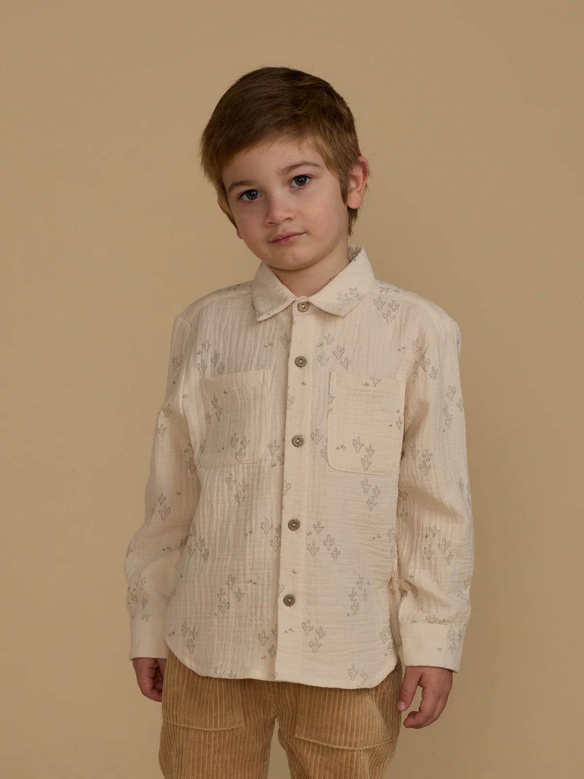 Rylee & Cru Collared Long Sleeve Shirt, Saguaro - Image 3