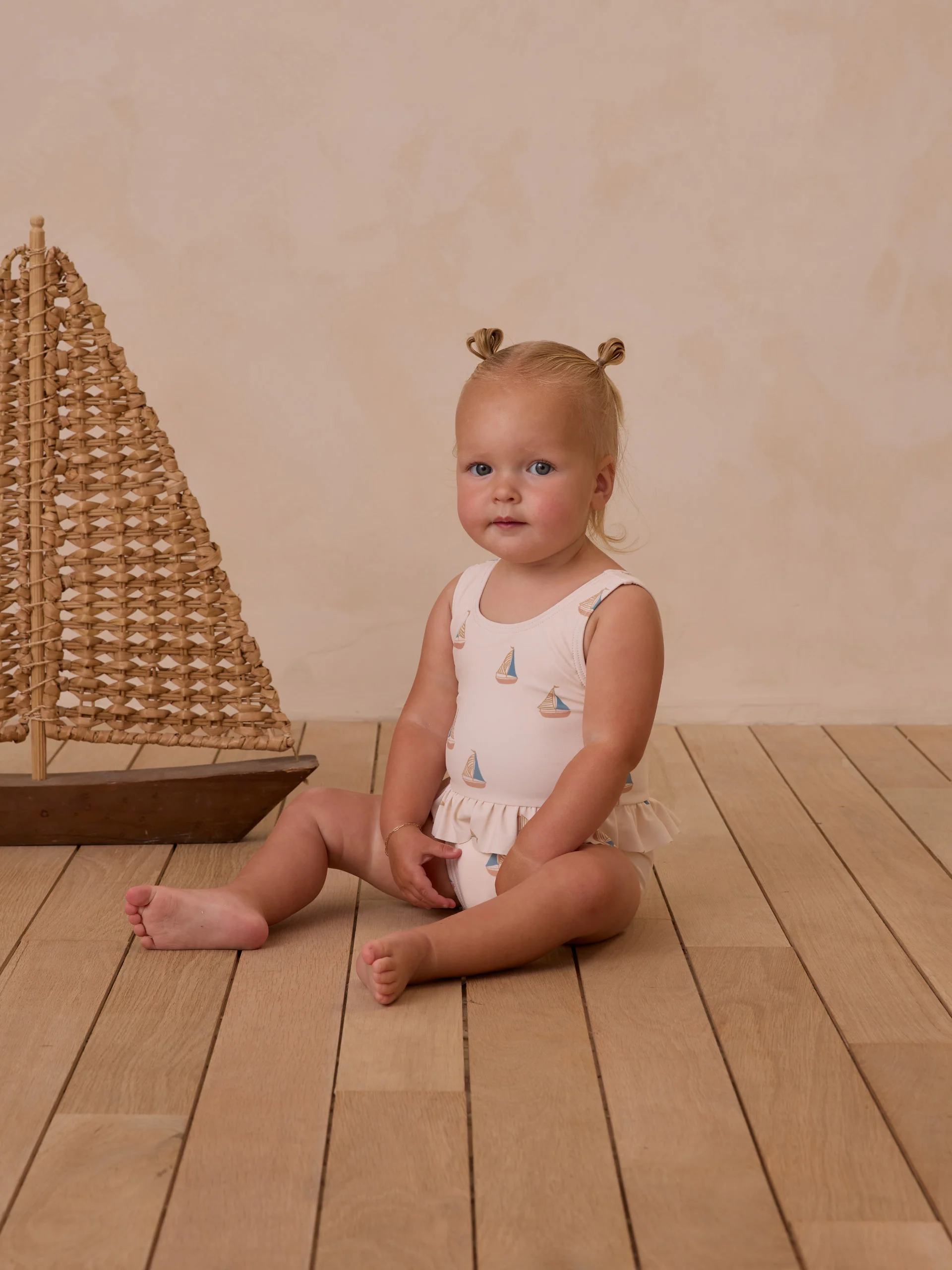Rylee & Cru Skirted One-Piece Swimsuit, Sailboats - Image 3