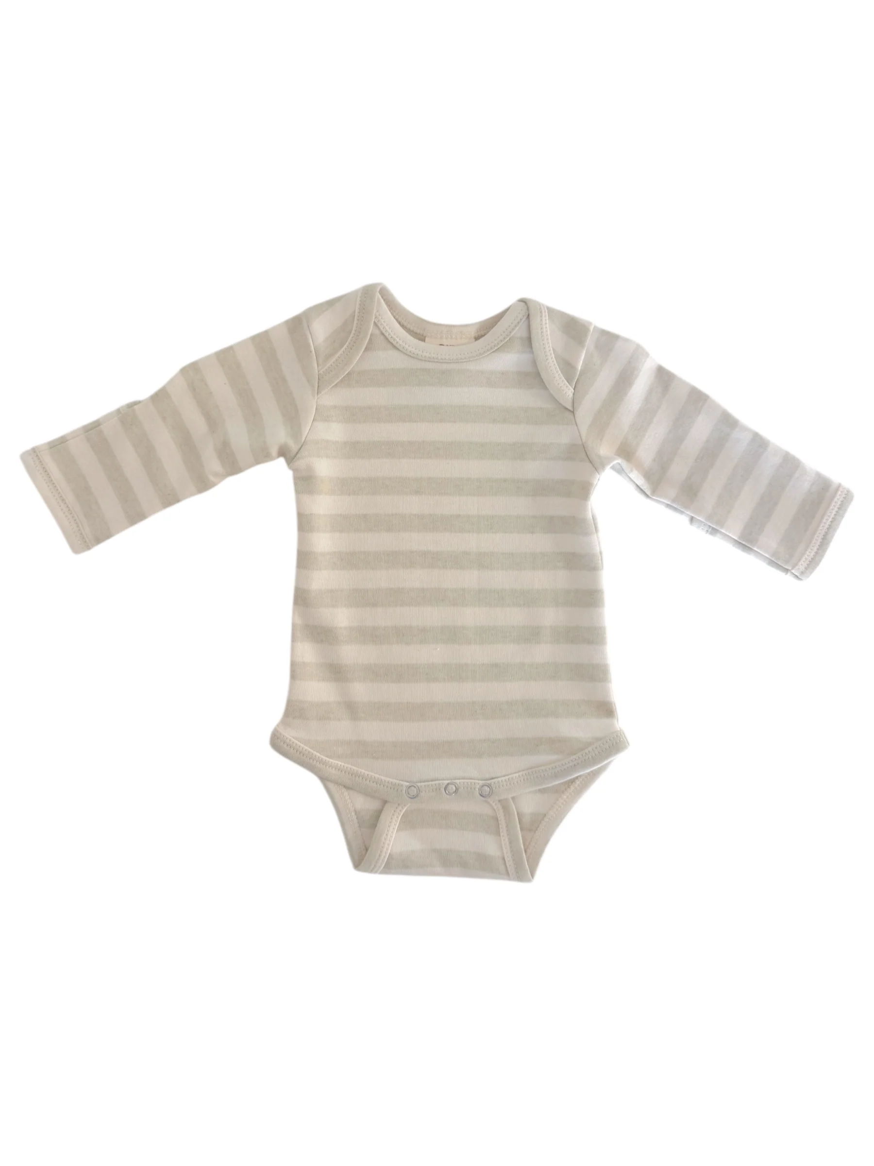 Sage Stripe / Organic Long Sleeve Bodysuit - Image 3