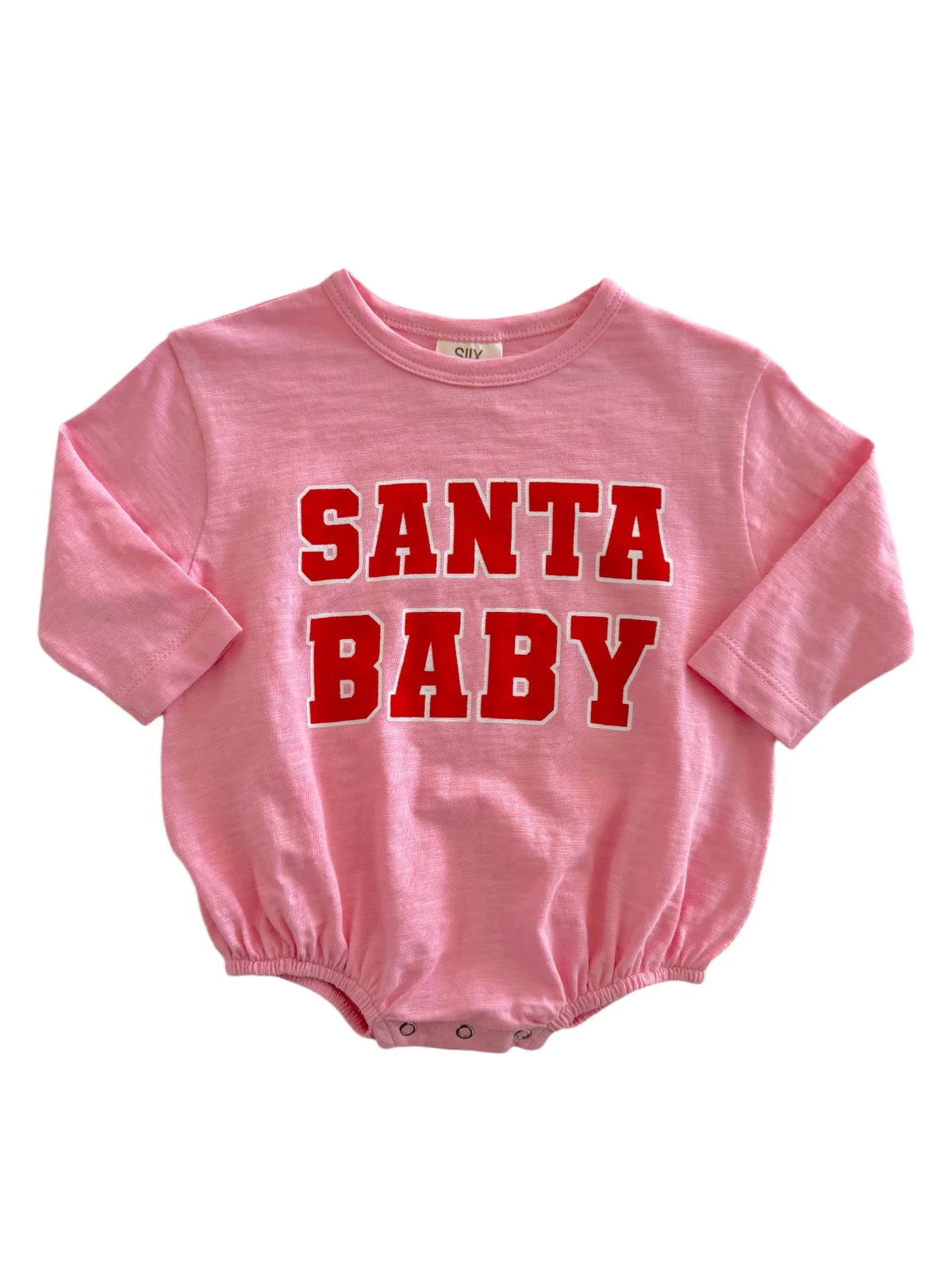 Santa Baby Pink / Organic Long Sleeve T-Shirt Bubble - Image 2