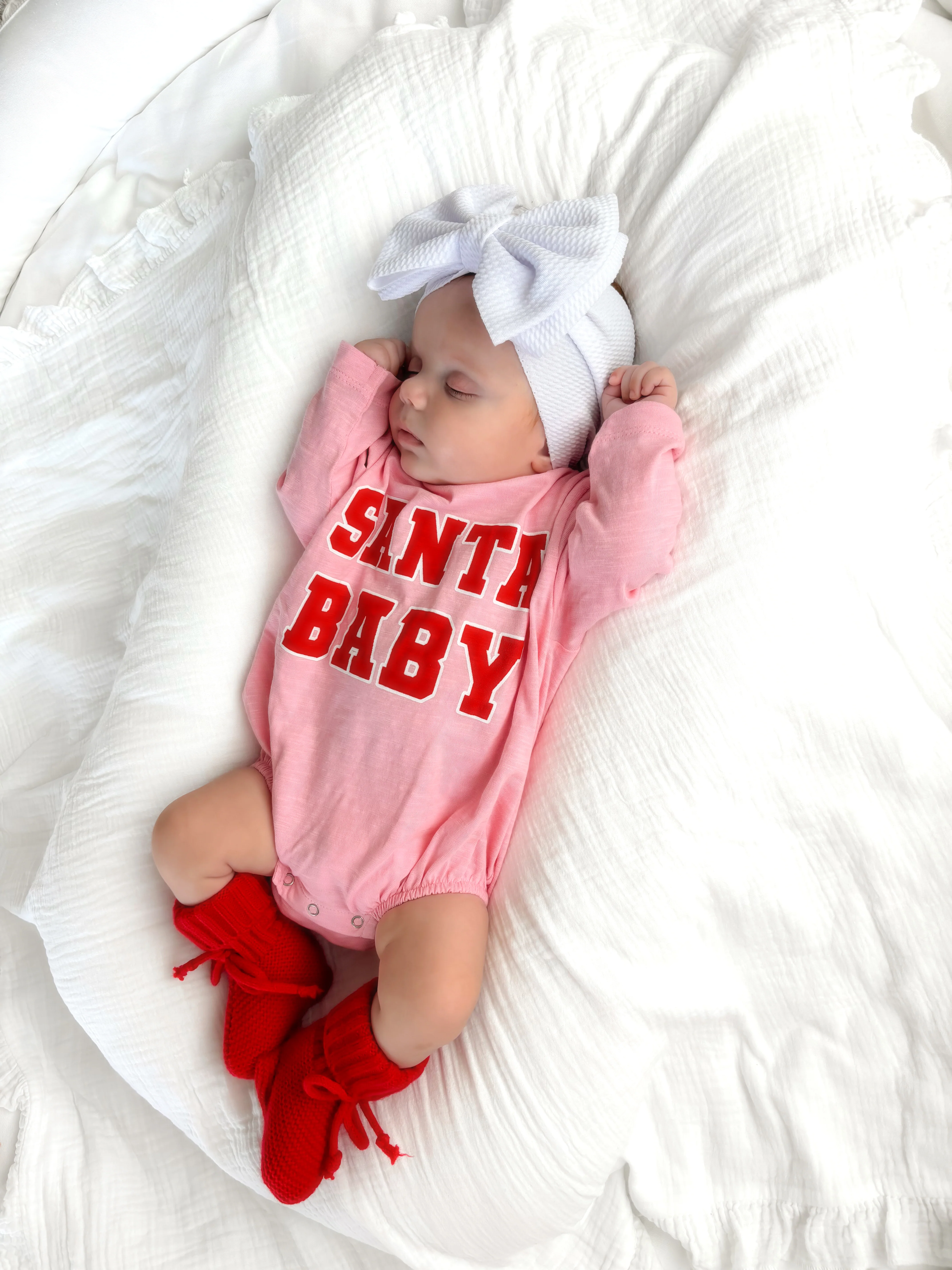 Santa Baby Pink / Organic Long Sleeve T-Shirt Bubble - Image 3