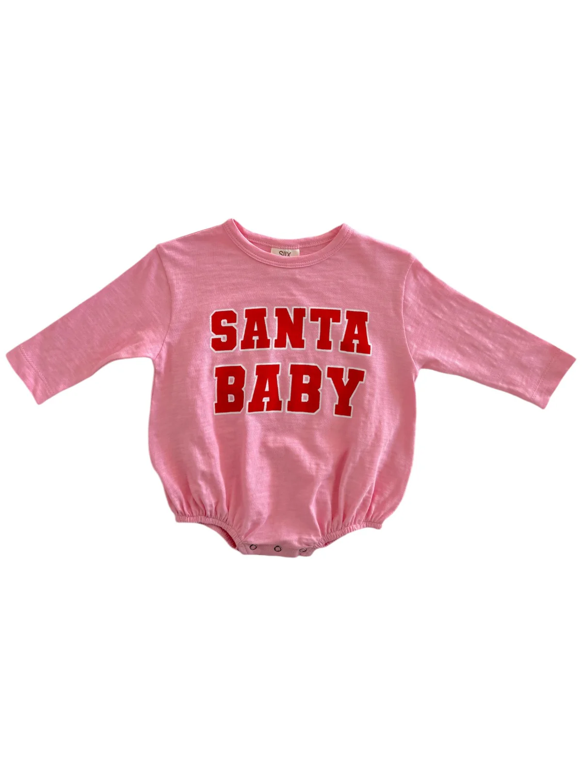 Santa Baby Pink / Organic Long Sleeve T-Shirt Bubble - Image 4
