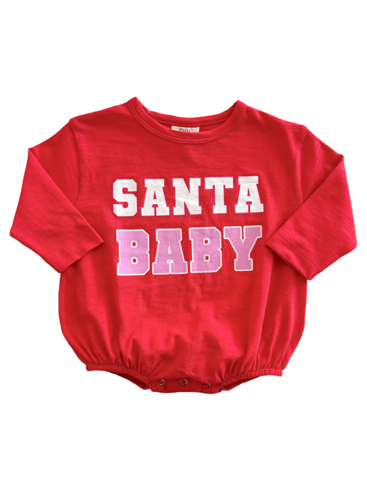 Santa Baby Red/Pink / Organic Long Sleeve T-Shirt Bubble - Image 2