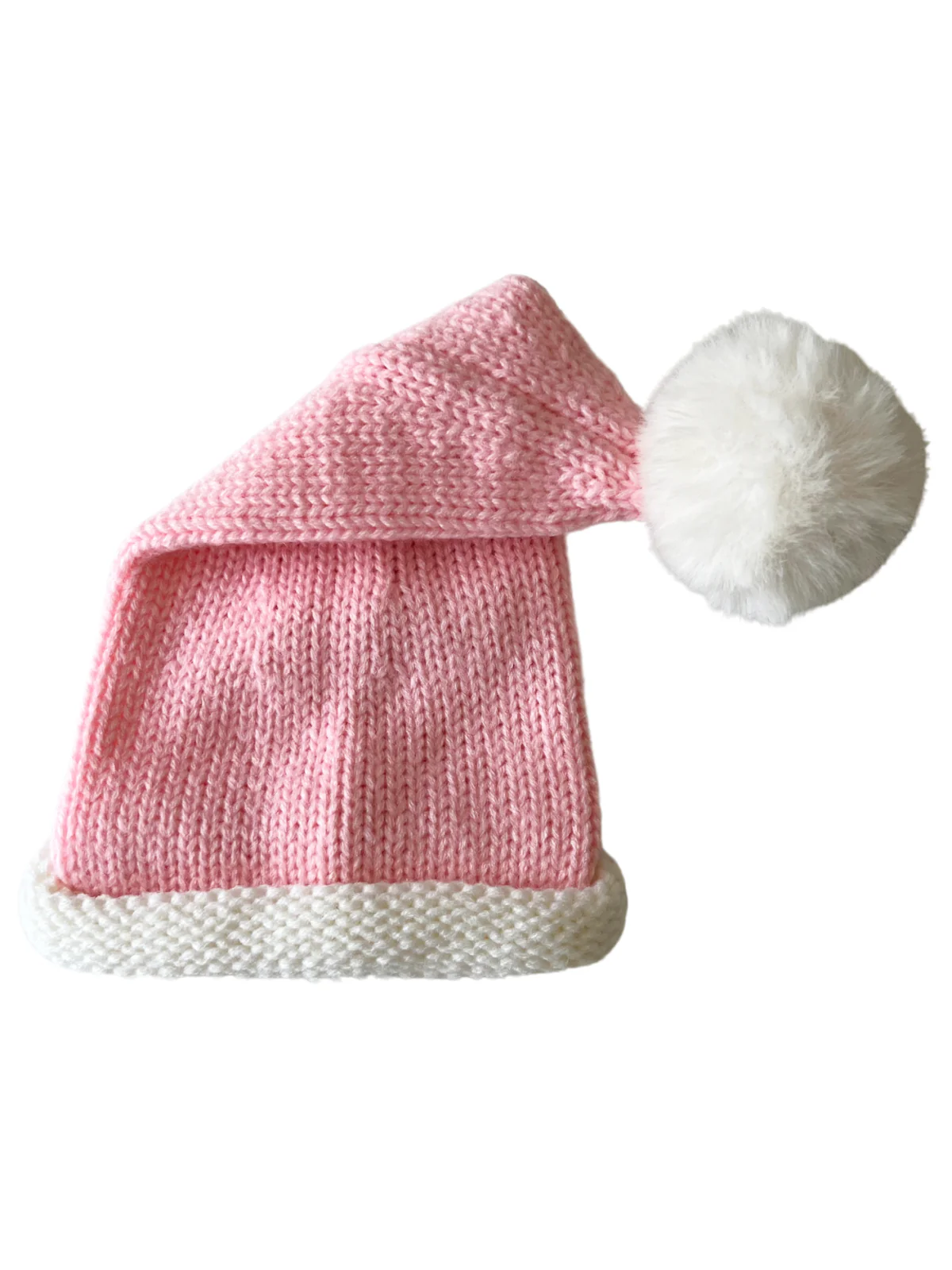 Santa Knit Hat, Pink - Image 2