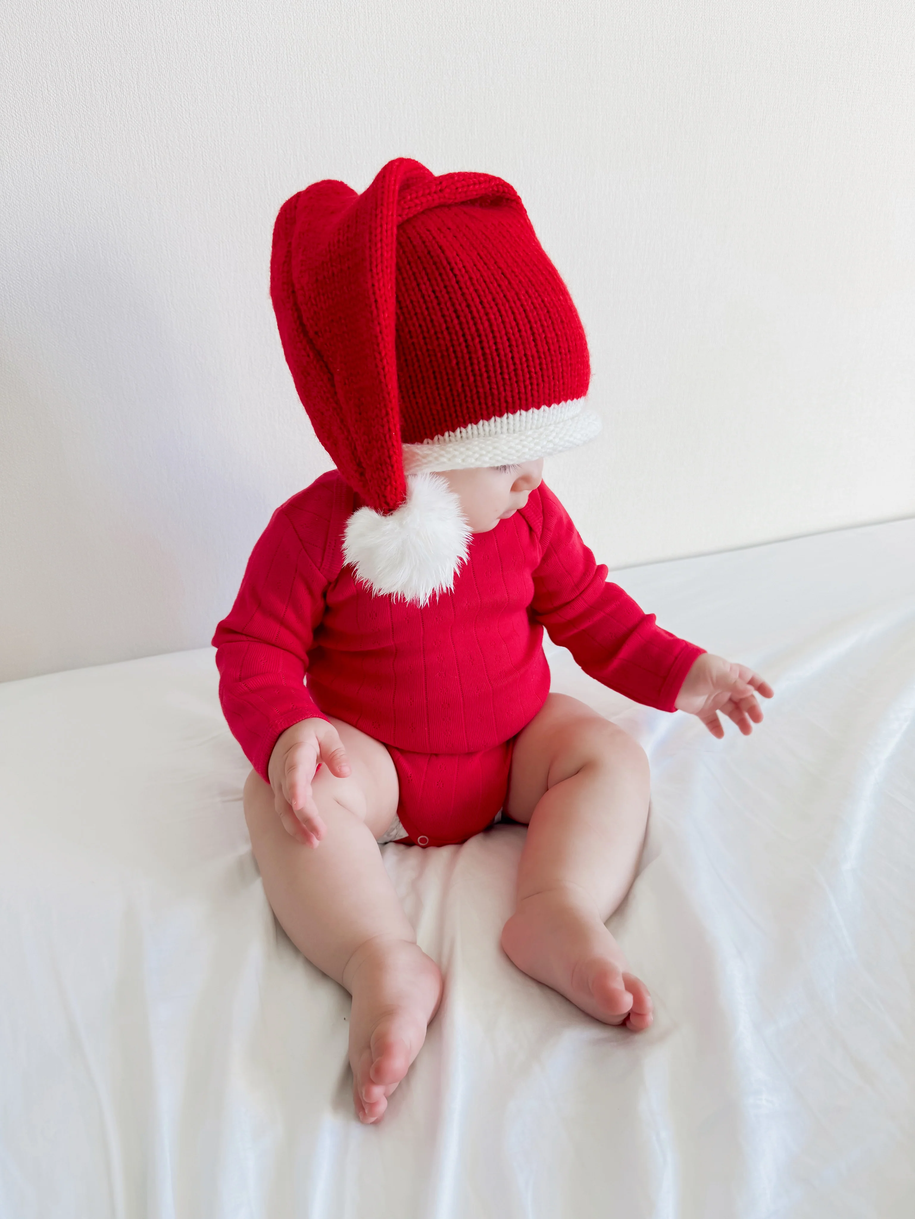 Santa Knit Hat, Red - Image 2