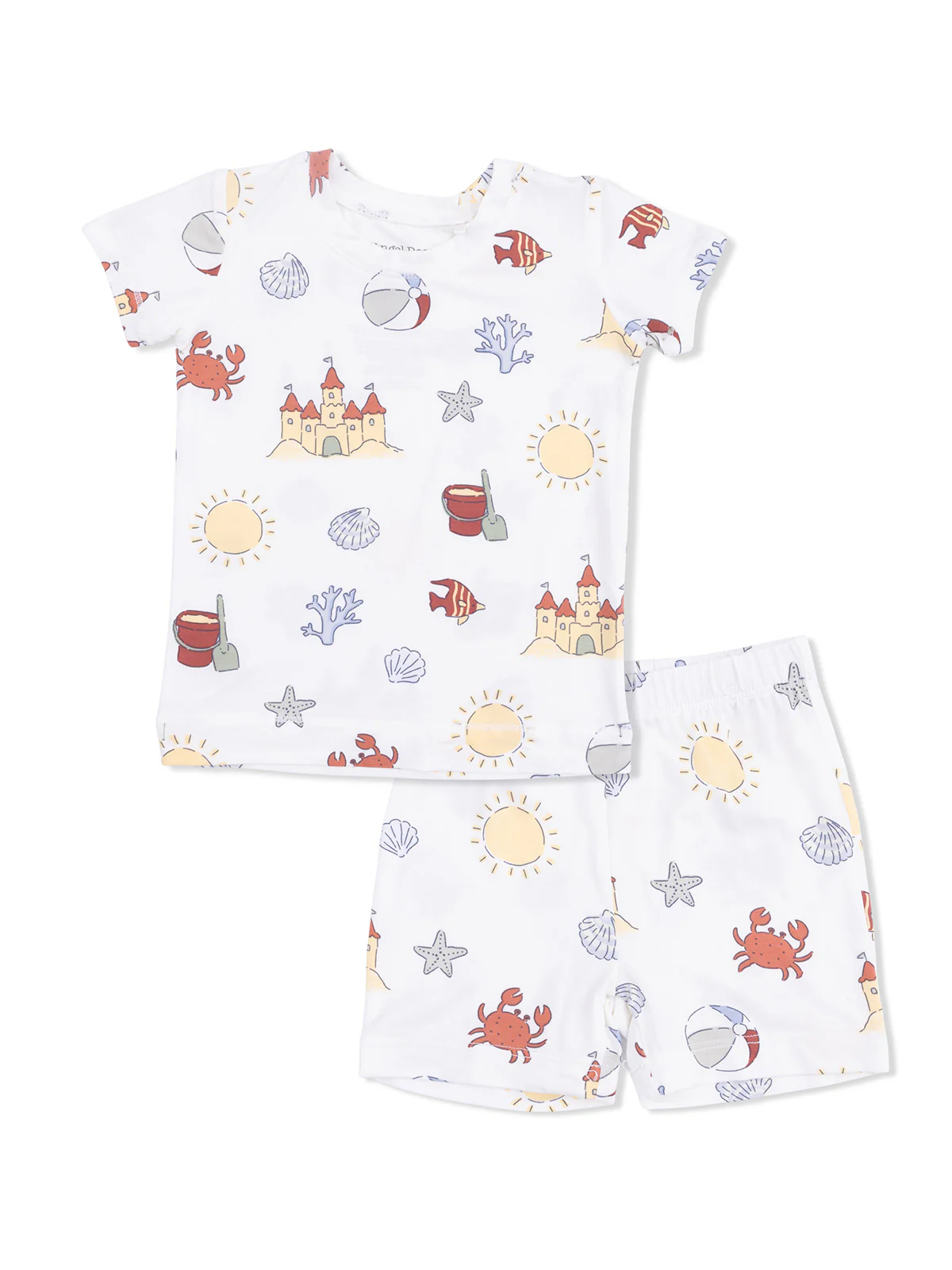 Short Loungewear Set, Sunny Sandcastles