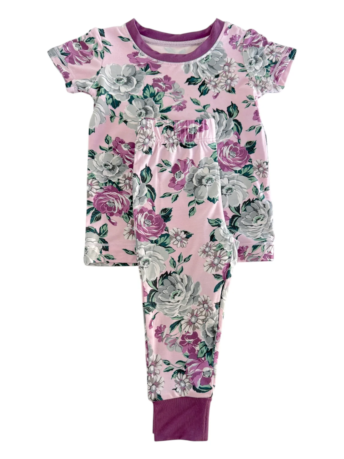 Short Sleeve 2-Piece Lounge Set, Blissful Blossoms - Image 2