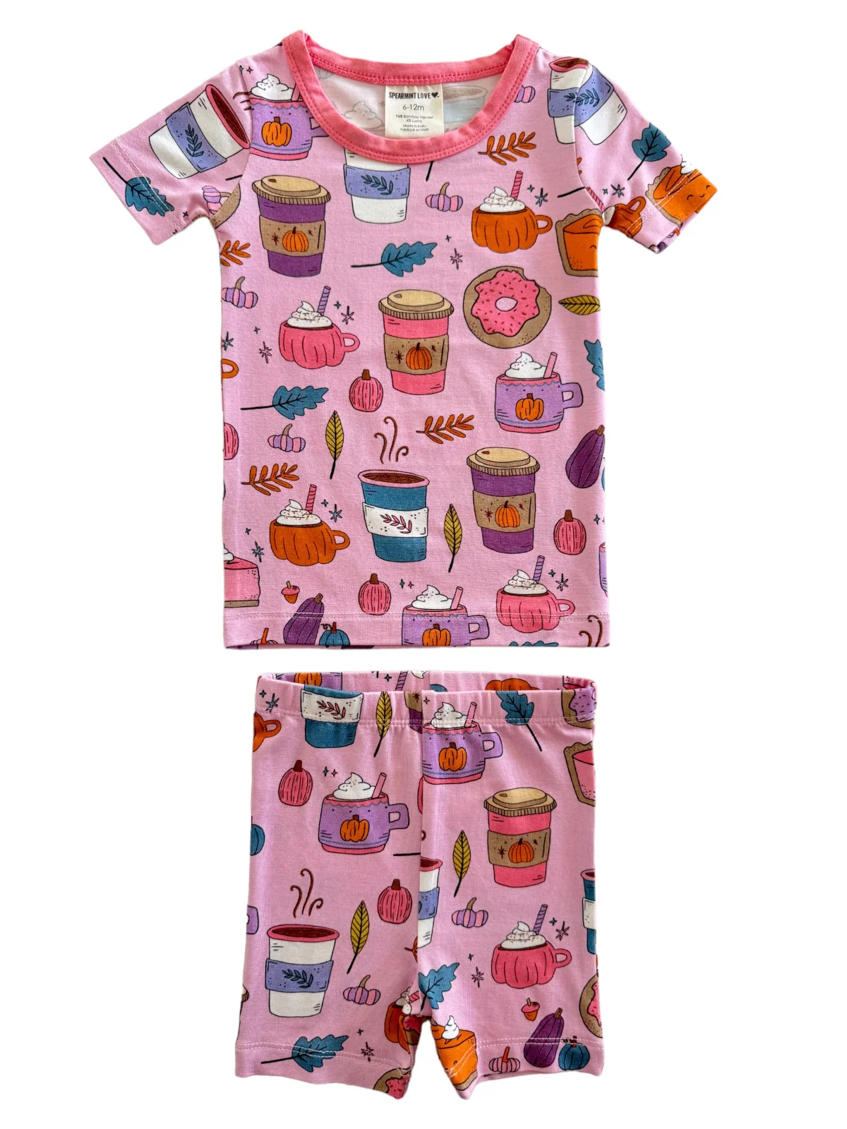 Short Sleeve 2-Piece Set, Pumpkin Spice Latte Pink - Image 2