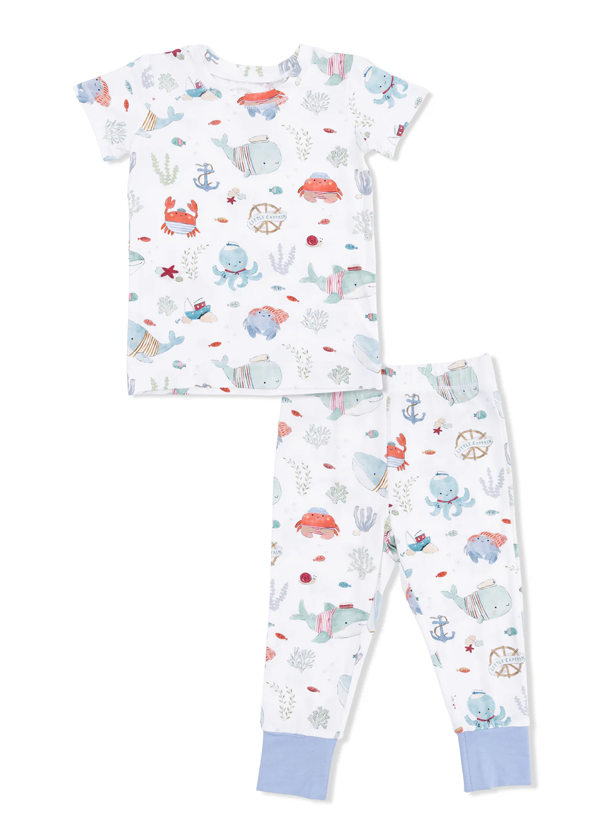 Short Sleeve Loungewear Set, Sailor Sea Creatures