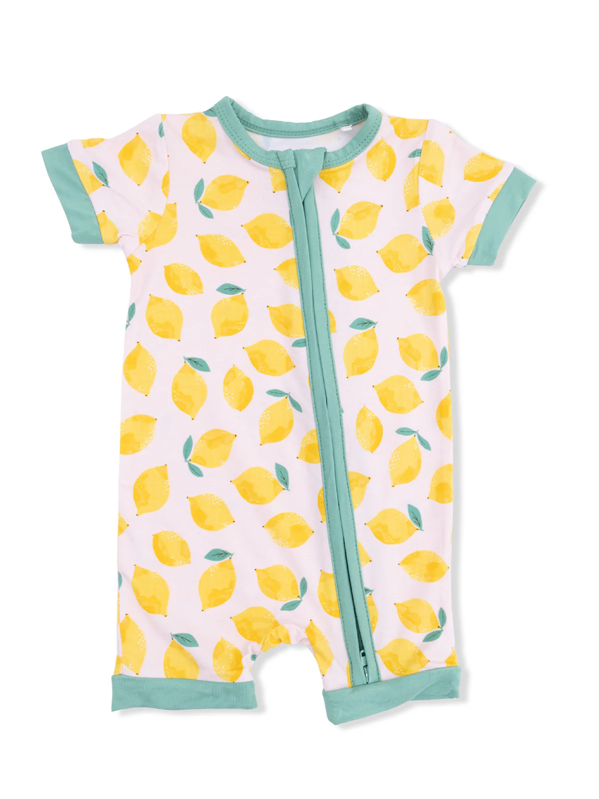 Shortie 2-Way Zip Romper, Sunny Lemons - Image 2