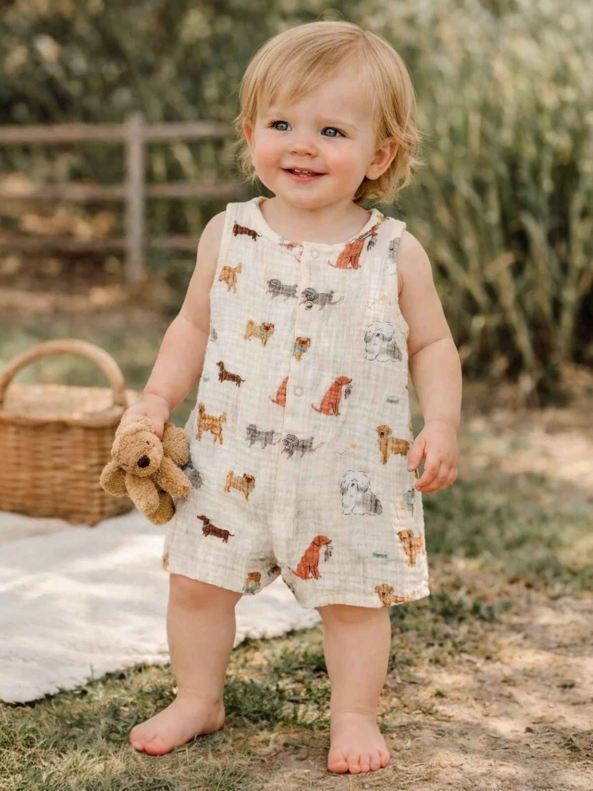 Sleeveless Shortie Romper, Awesome Dogs
